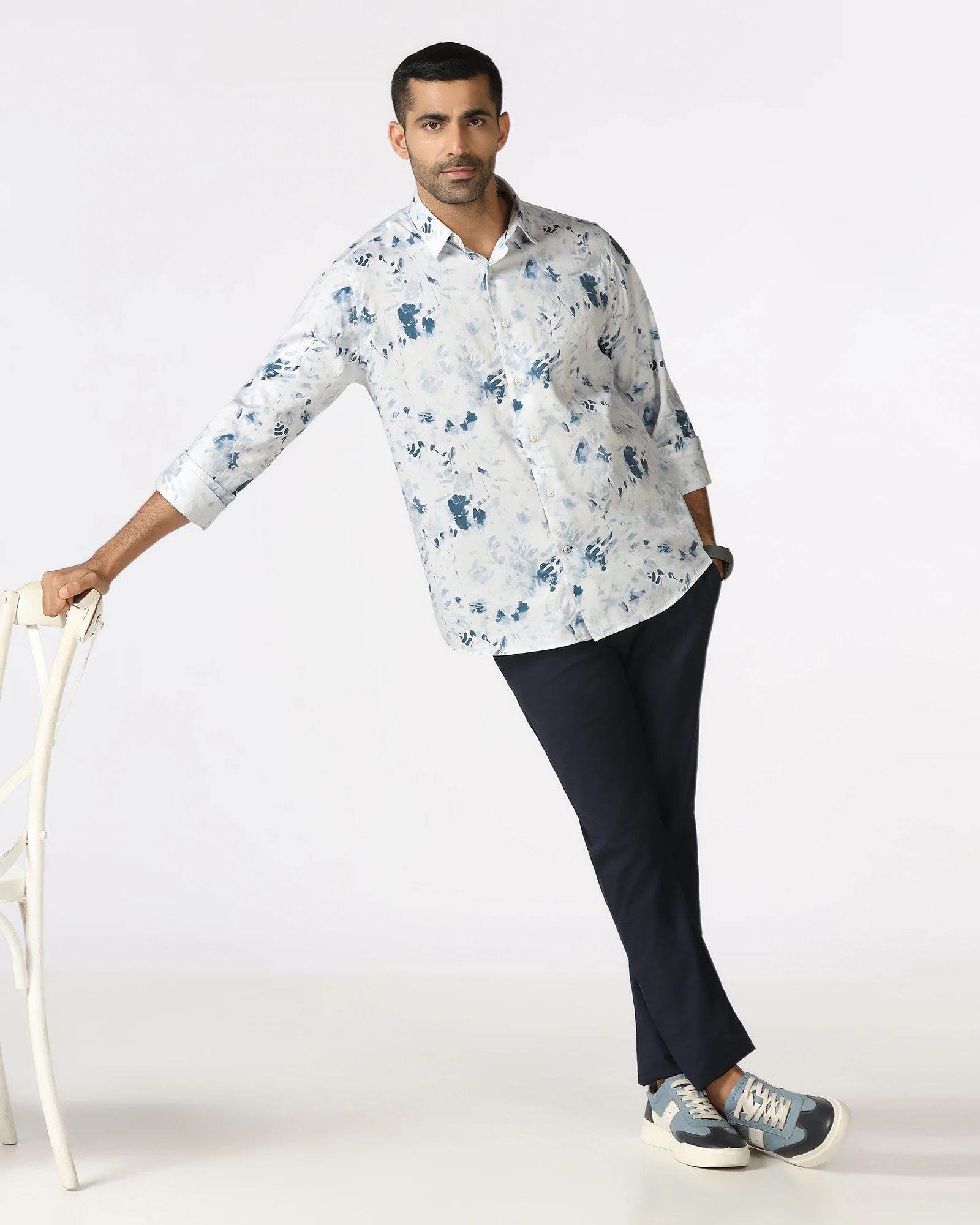 Navy Solid Khakis - Elba - Image 5