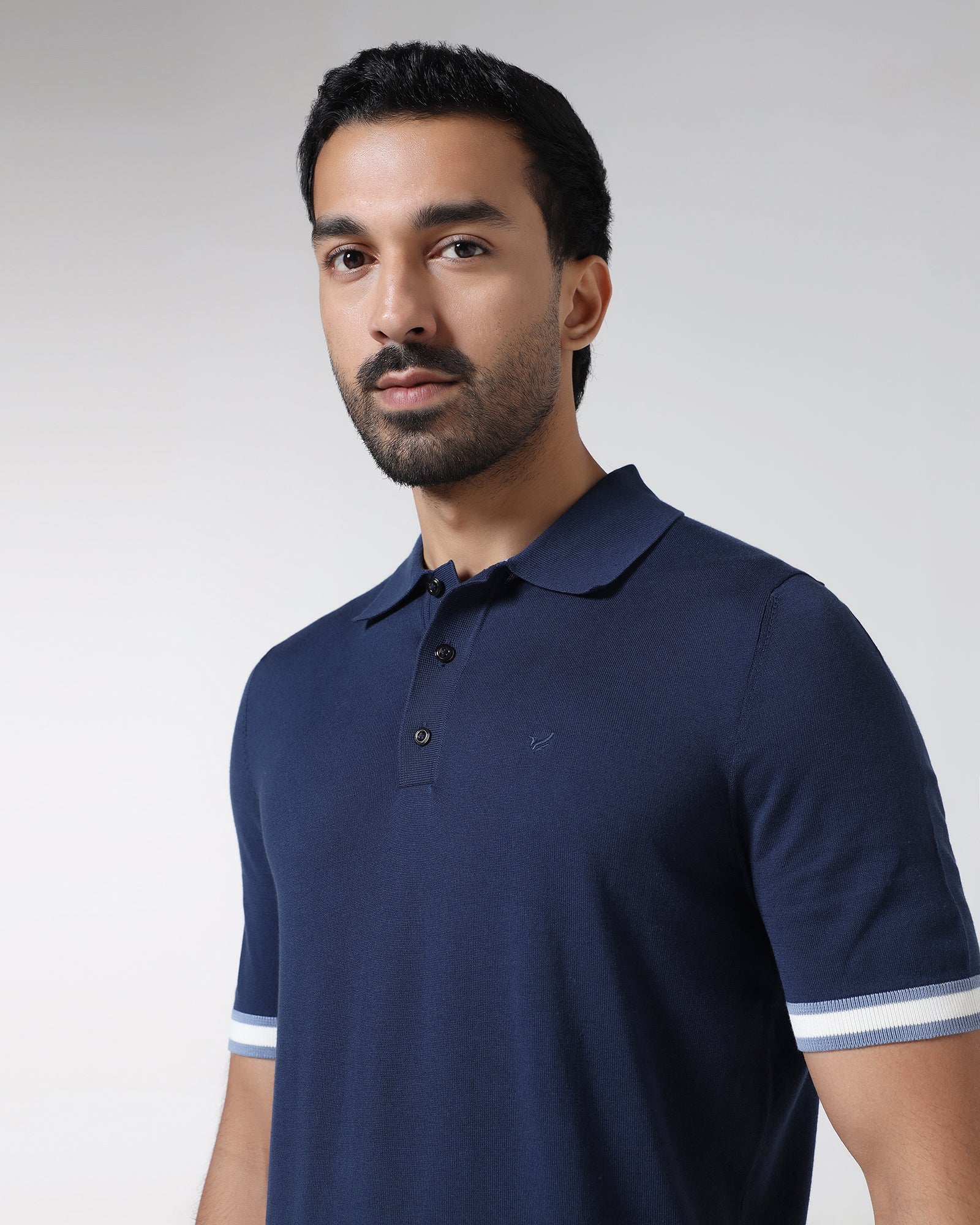 Navy Solid Polo - Akio - Image 8