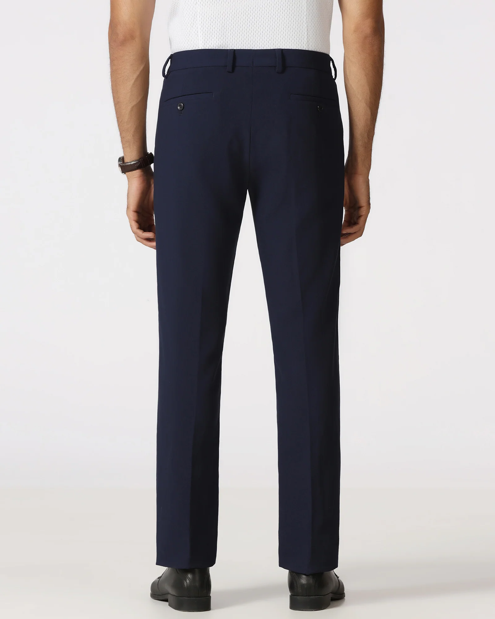 Navy Solid Trouser - Indri - Image 2