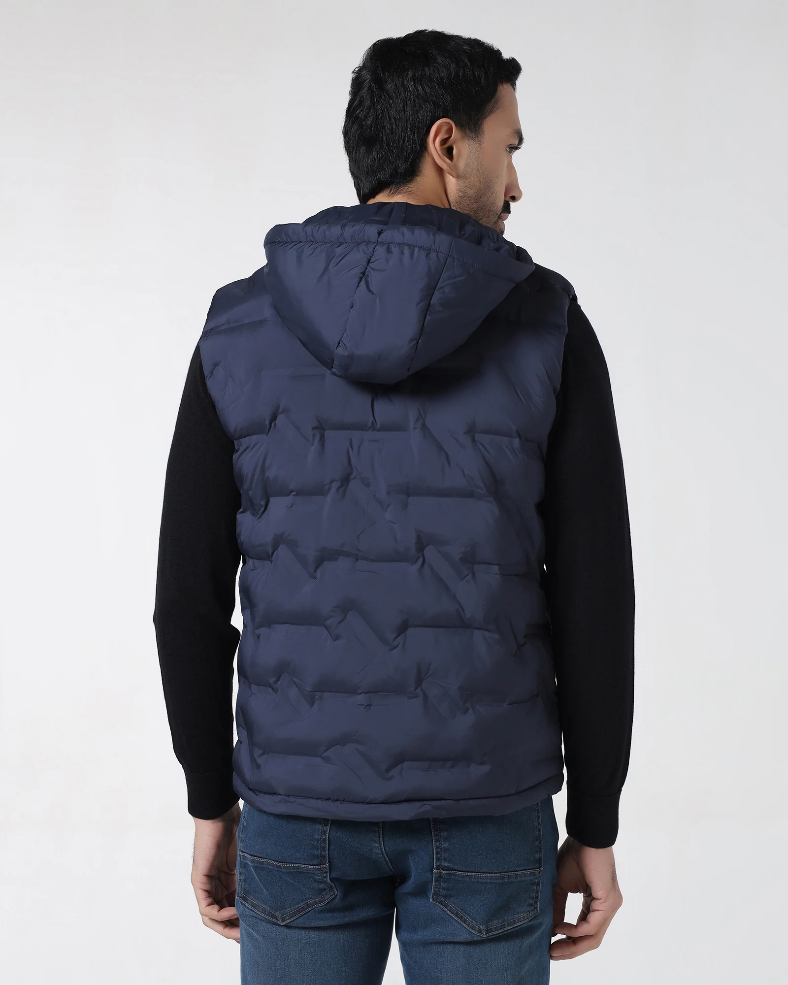 Navy Solid Zipper Jacket - Nebraska - Image 2