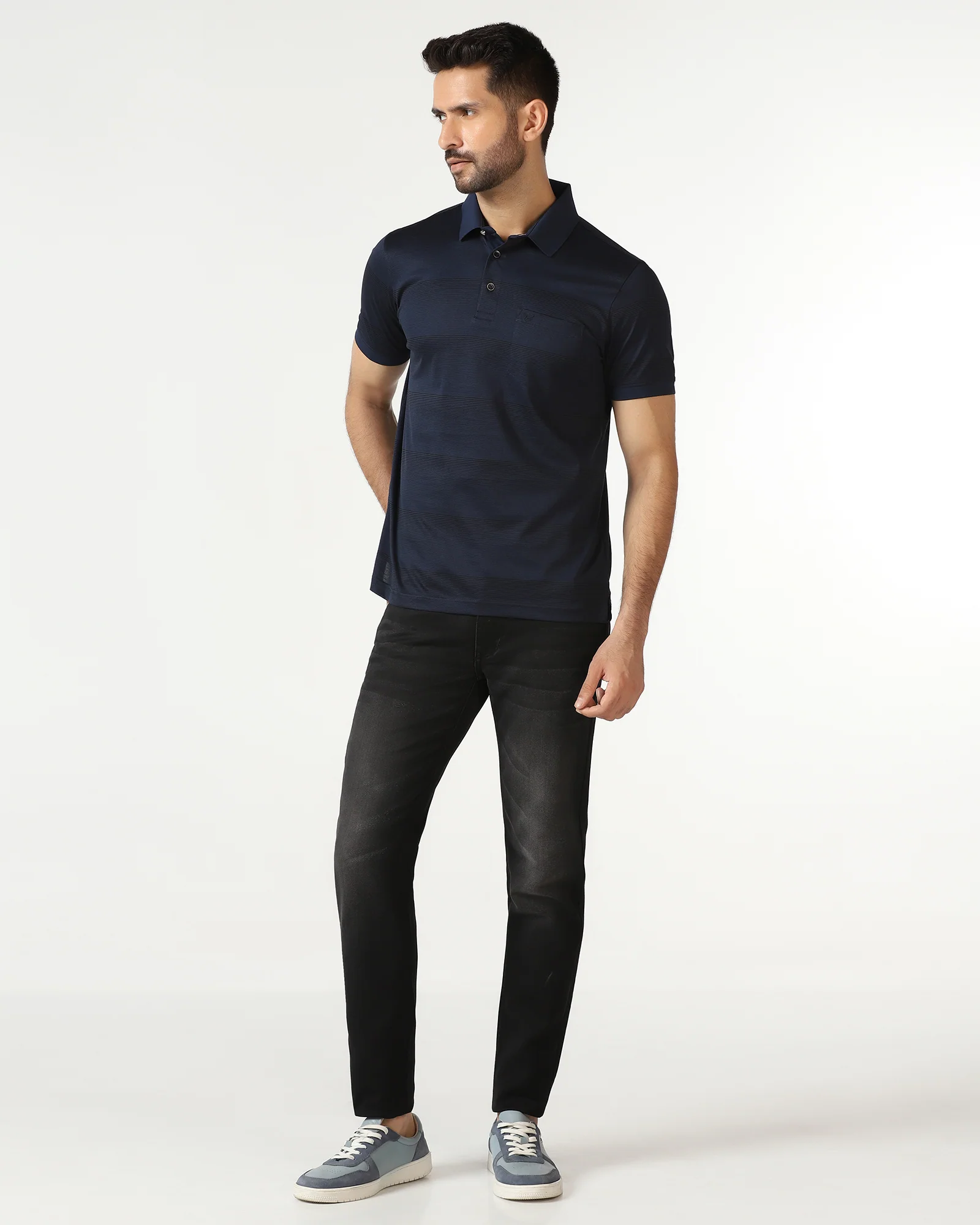 Navy Stripe Polo - Tip - Image 8