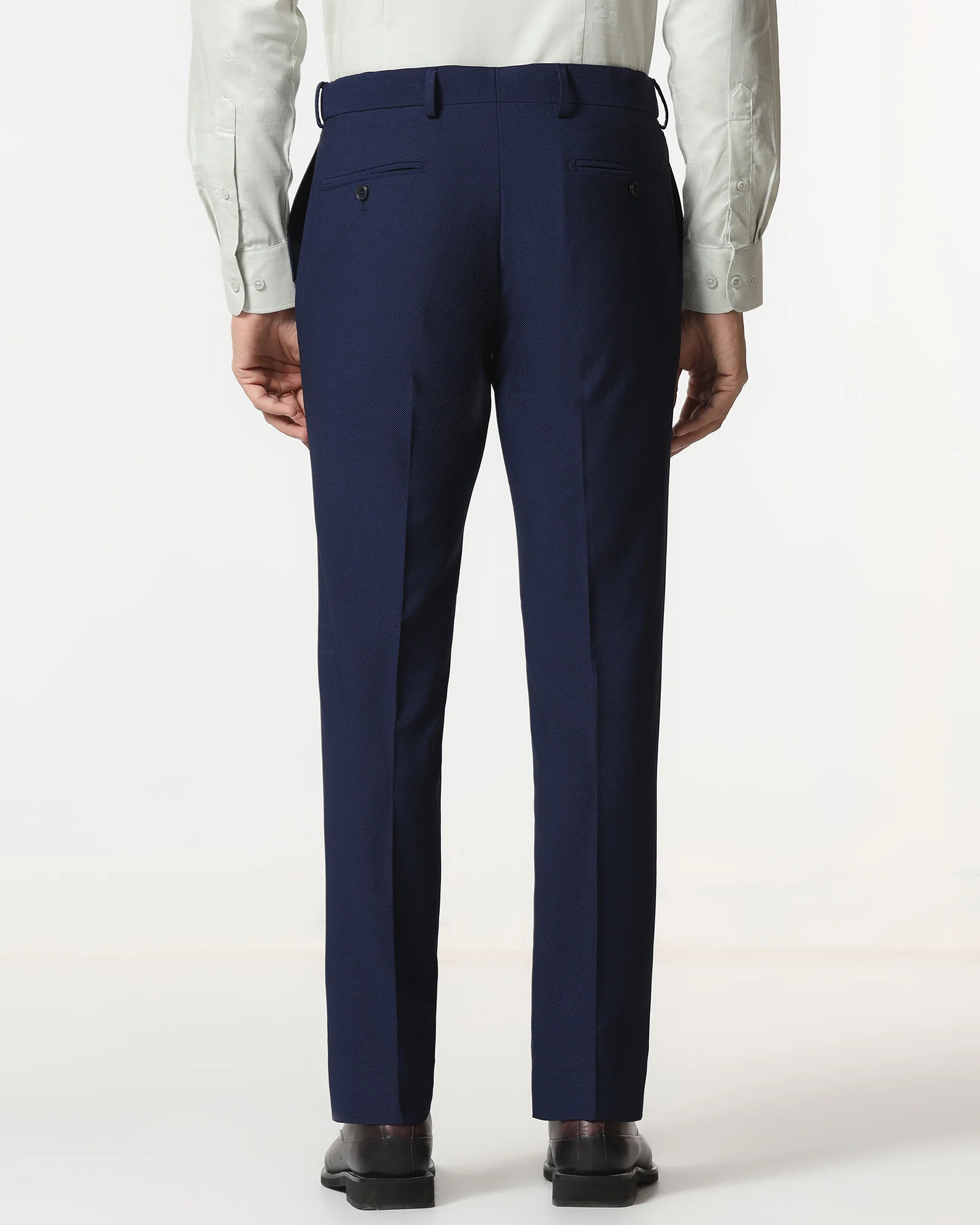 Navy Technowaist Textured Trouser - Smirnoff - Image 2