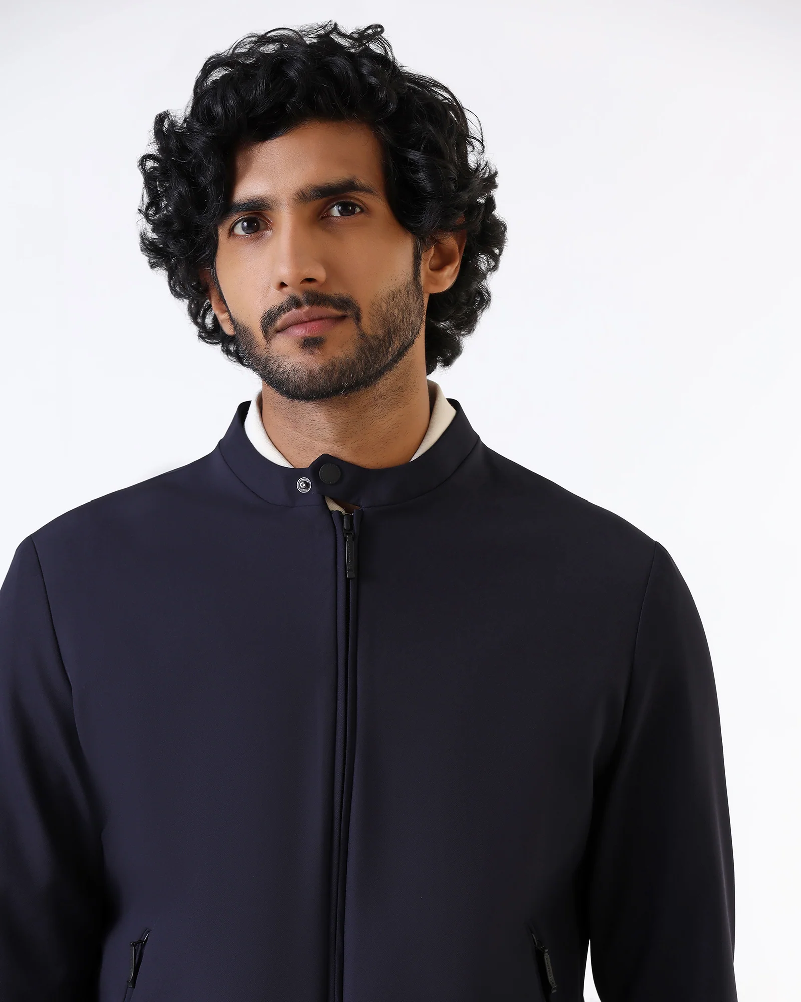 Navy TechPro Solid Zipper Jacket - Samsara - Image 5