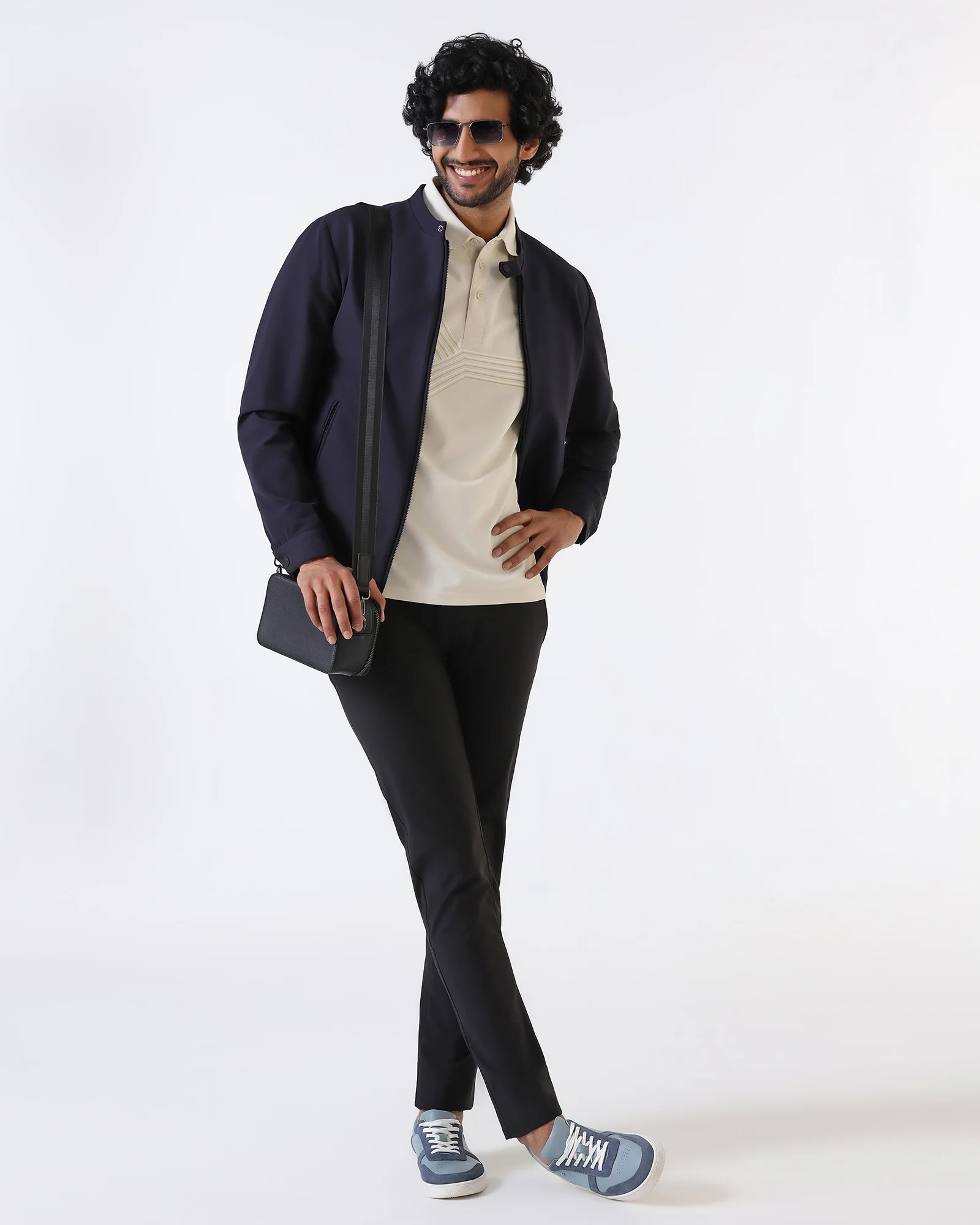 Navy TechPro Solid Zipper Jacket - Samsara - Image 6
