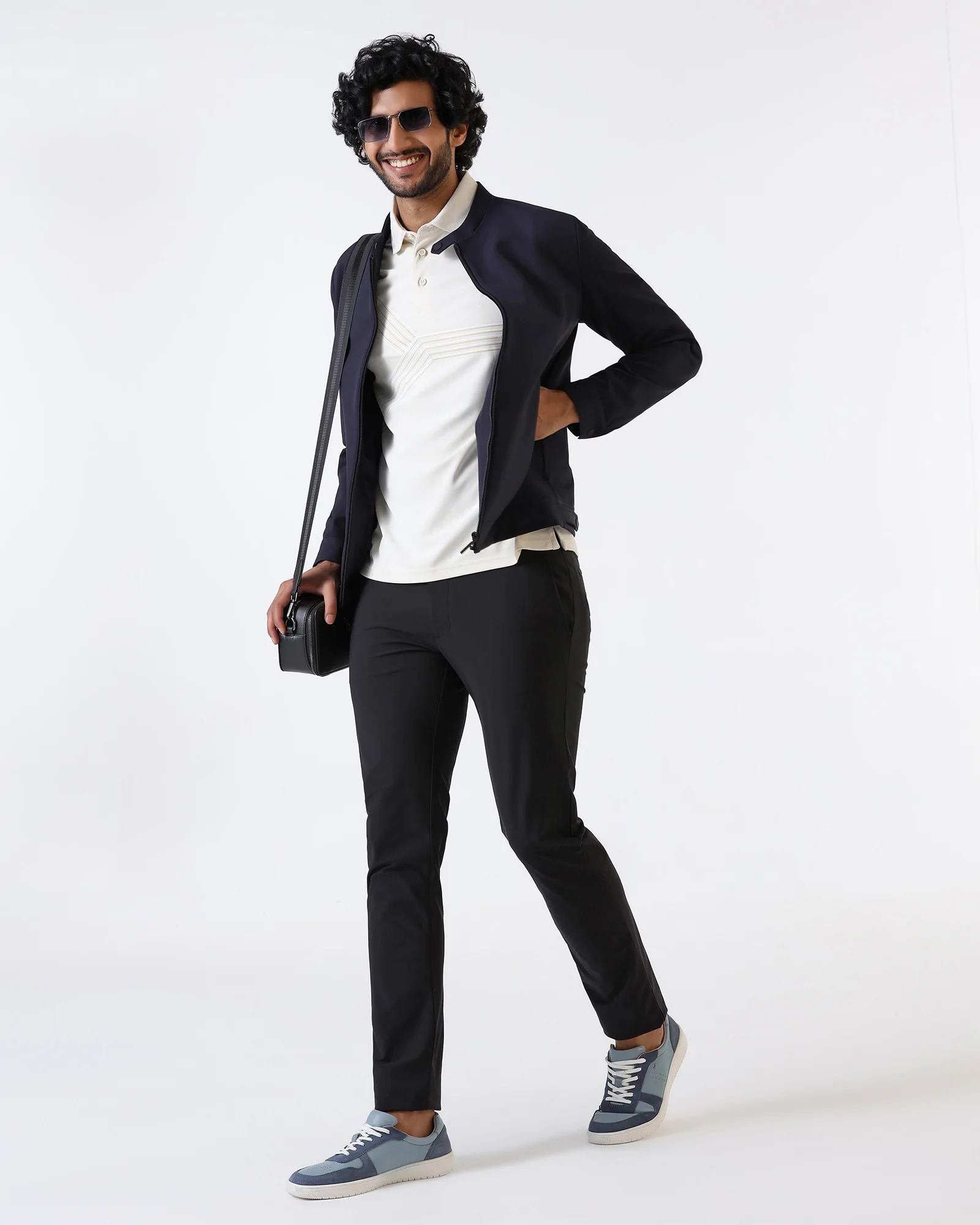 Navy TechPro Solid Zipper Jacket - Samsara - Image 7