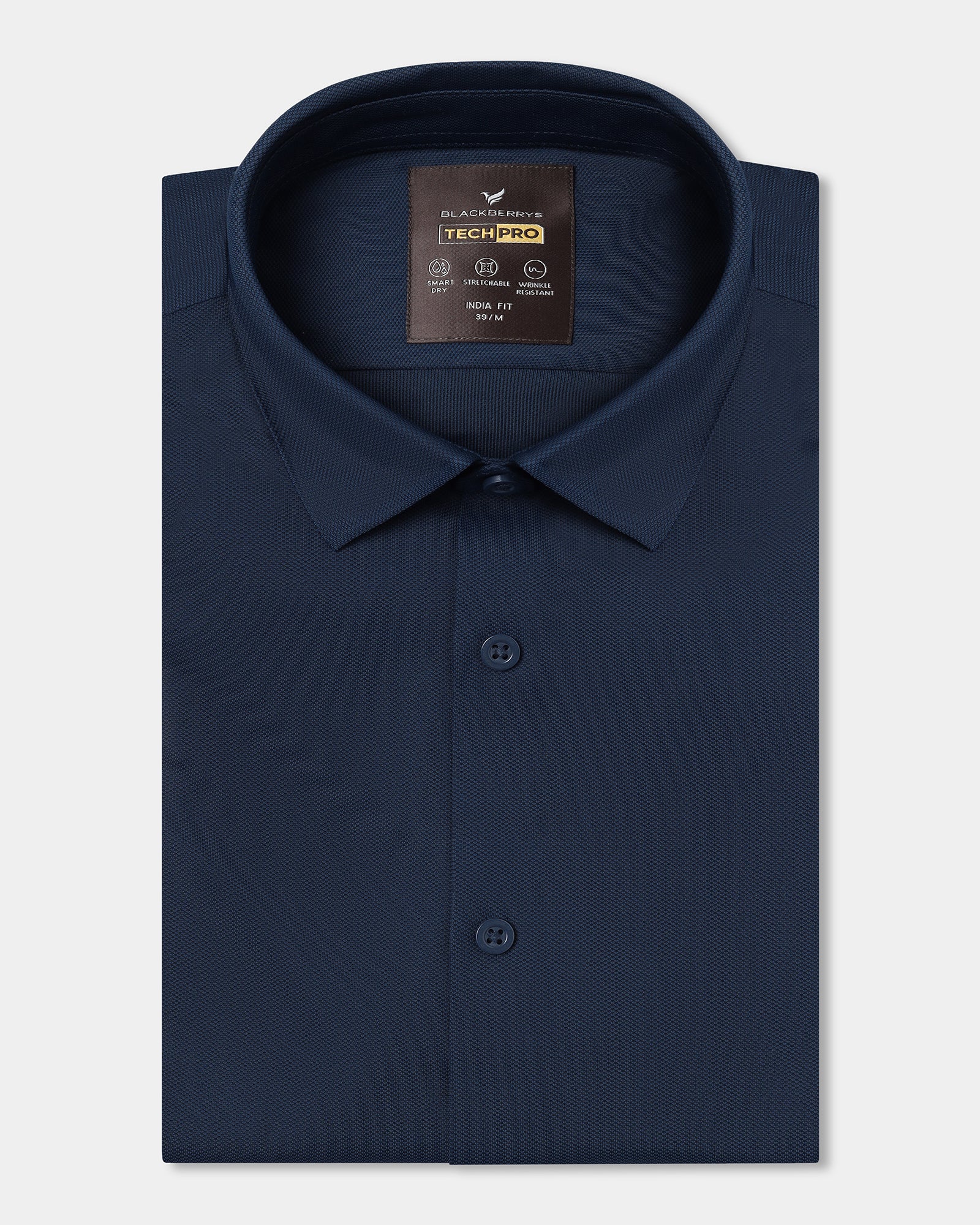 Navy Half Sleeve TechPro Textured Shirt - Henry - Image 5