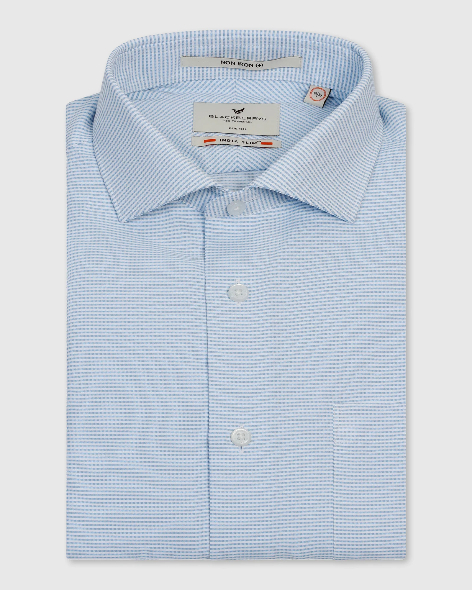 Non Iron Formal Blue Textured Shirt - Wise - Image 5