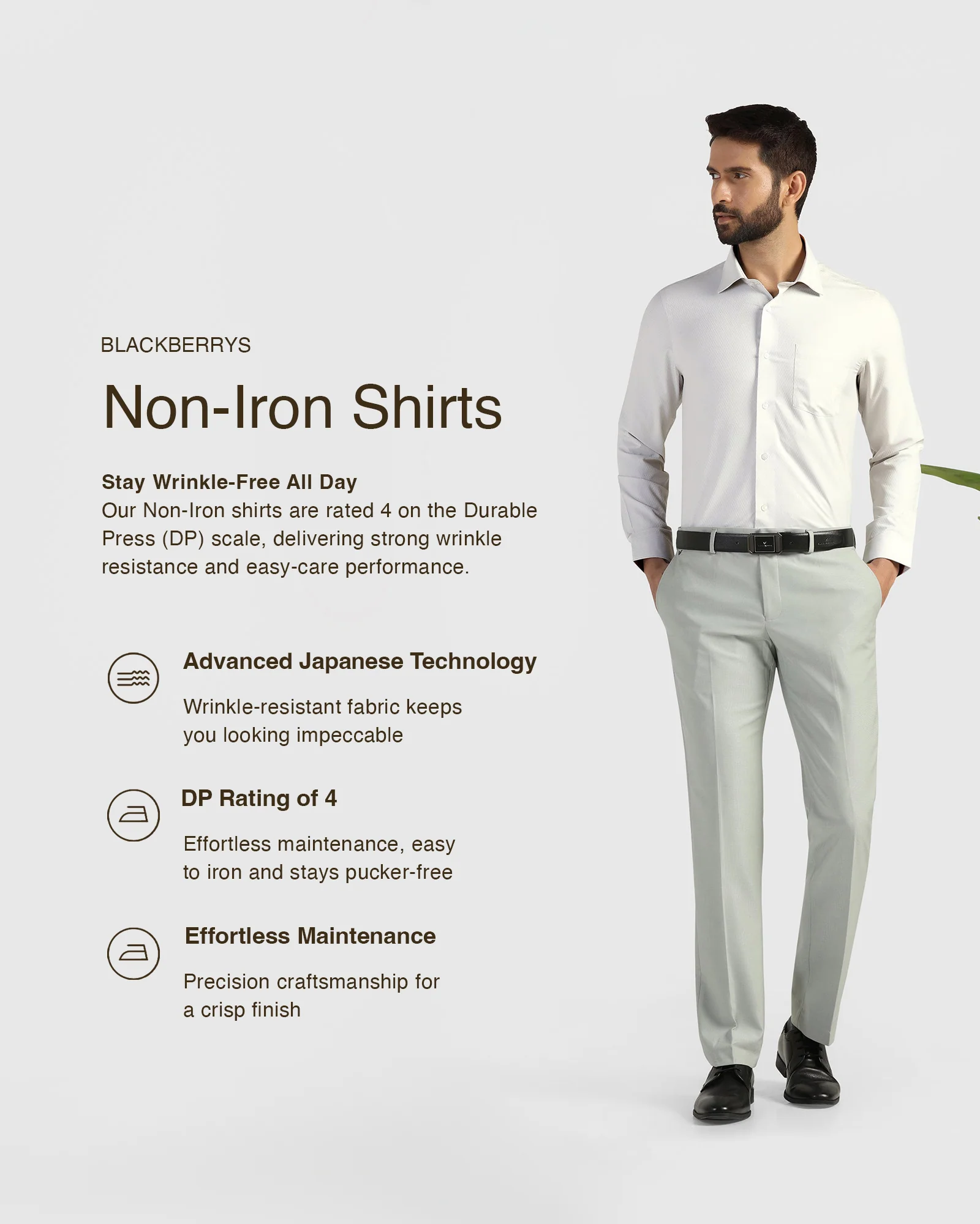 Non Iron Formal Grey Textured Shirt - Wren - Image 3