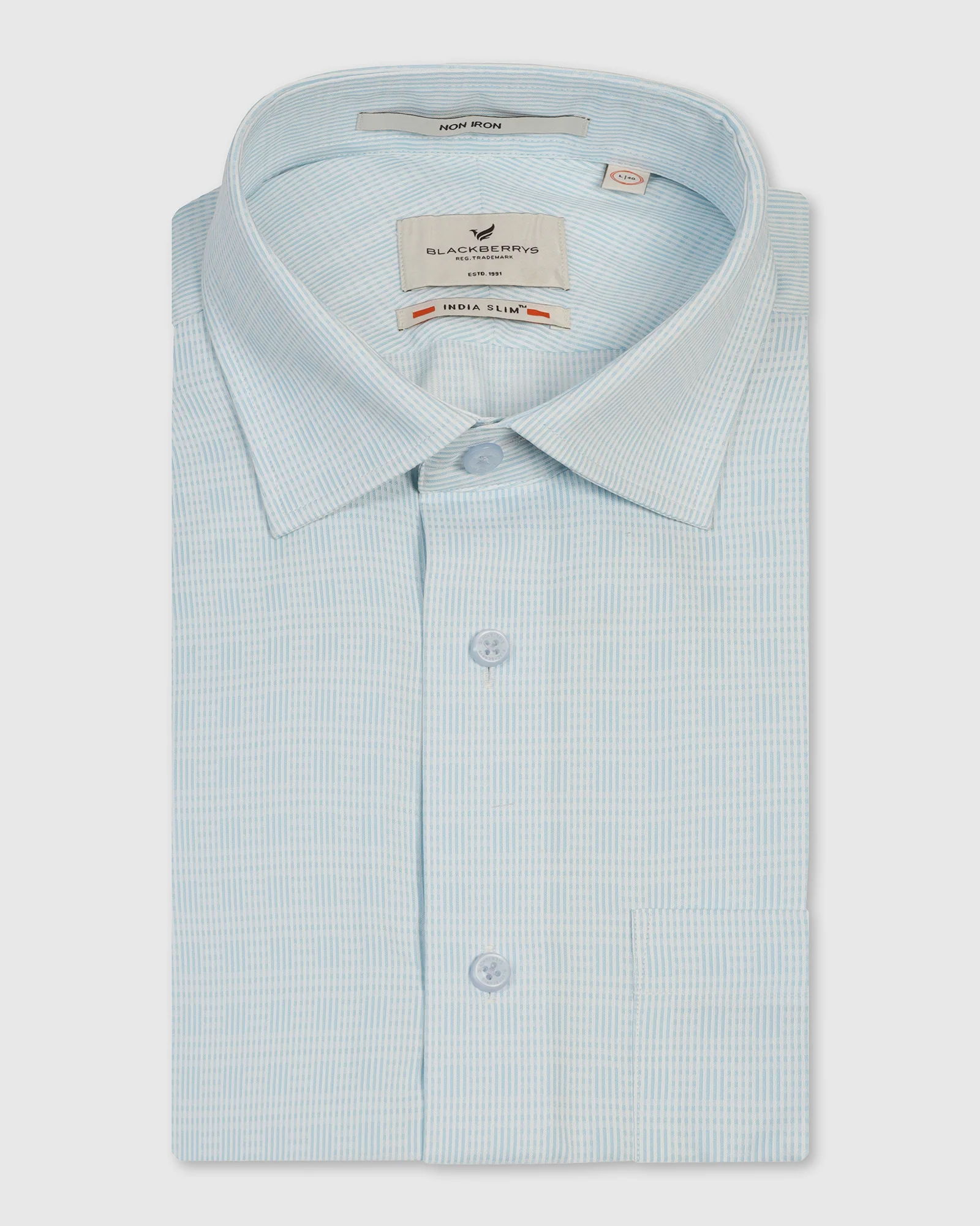 Non Iron Formal Ice Blue Textured Shirt - Wynn - Image 5