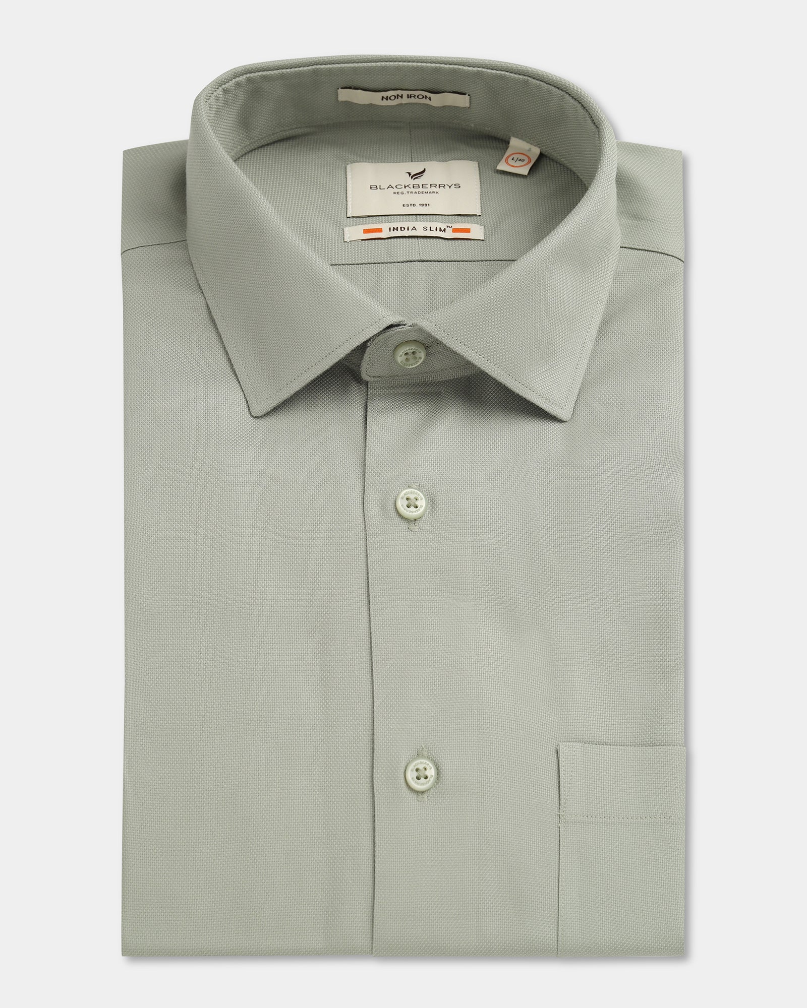 Non Iron Formal Light Green Textured Shirt - Bryan - Image 5