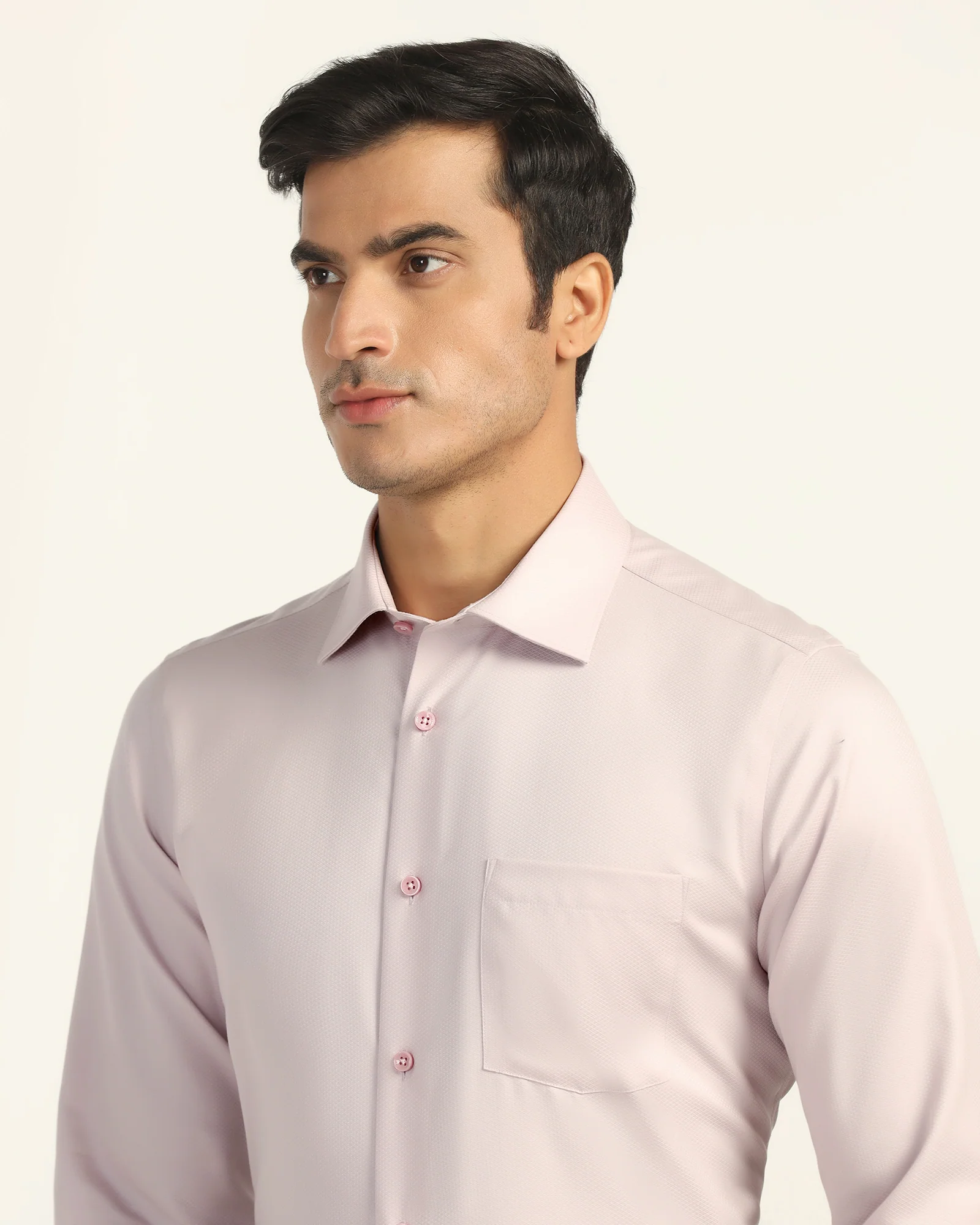 Non Iron Formal Pink Solid Shirt - P31 - Image 4