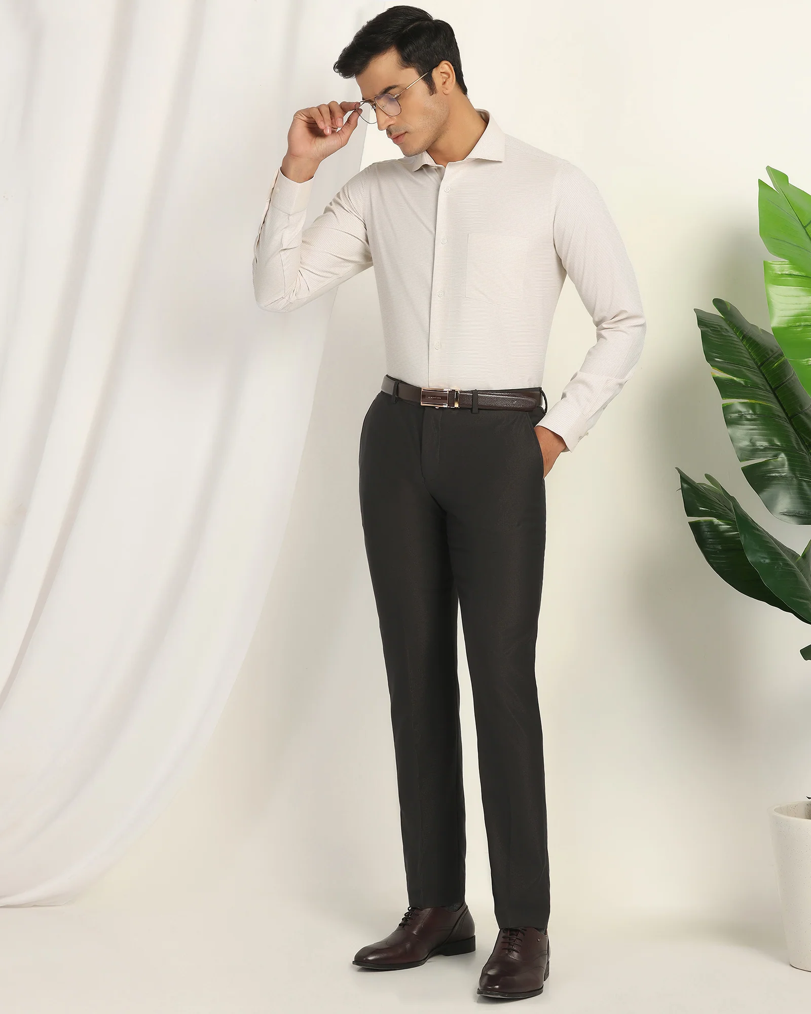 Non Iron Formal Yellow Textured Shirt - Wise - Image 7