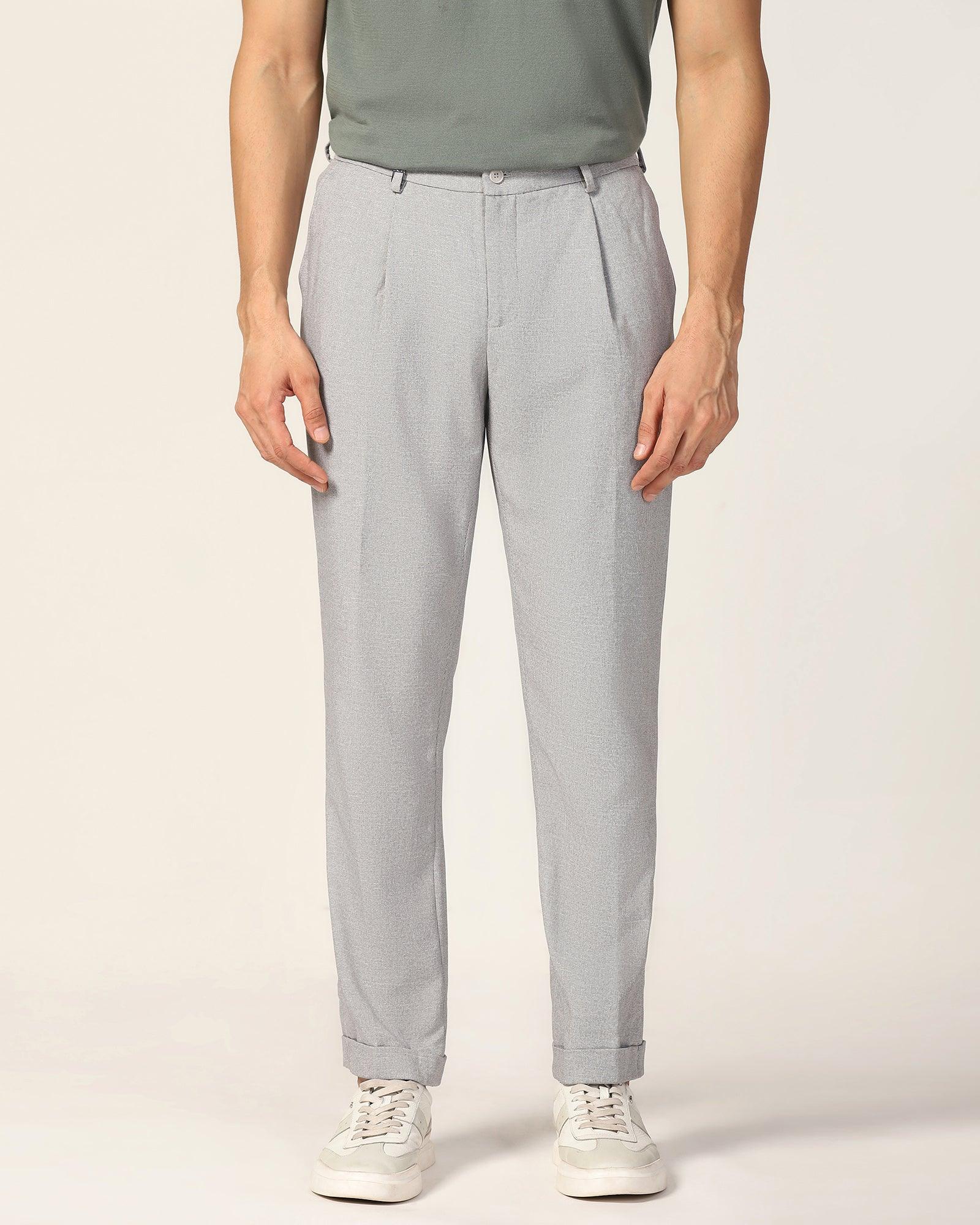 Sneaker Fit Grey Textured Pant - Fronx - Image 3