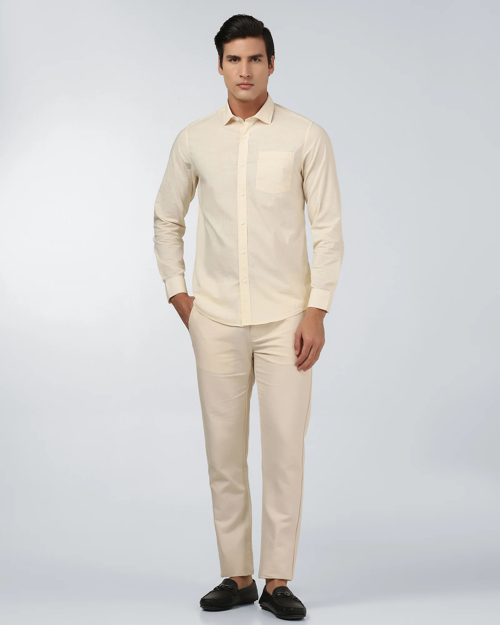 Off White Solid Shirt - Gobert - Image 3