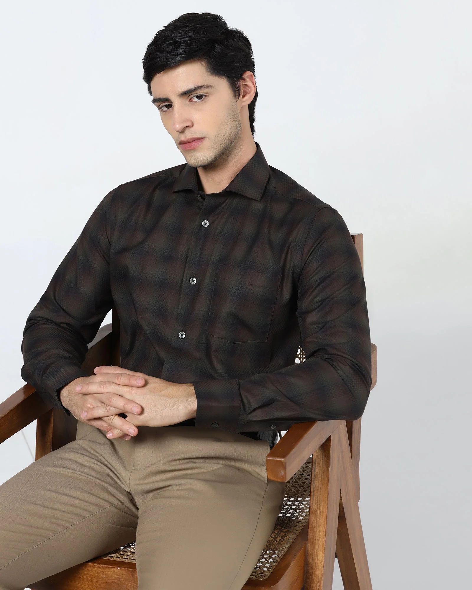 Olive Check Shirt - Perkin - Image 9
