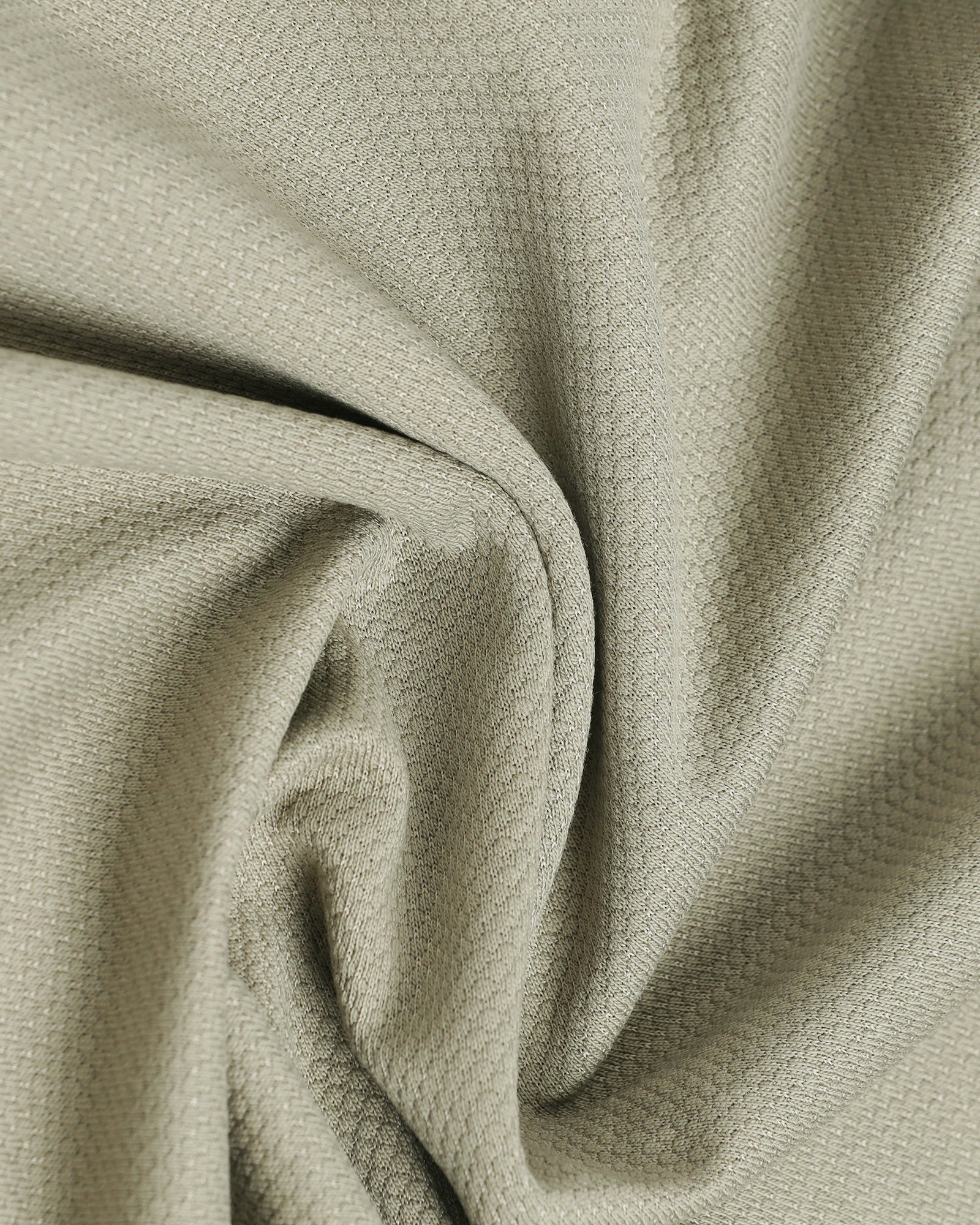 Olive Crew Neck Textured T-Shirt - Hexa - Image 6