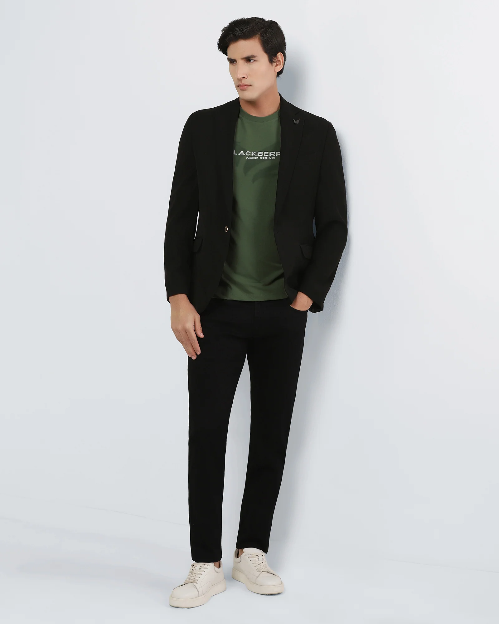Olive Green Crew Neck Printed T-Shirt - Posi - Image 8