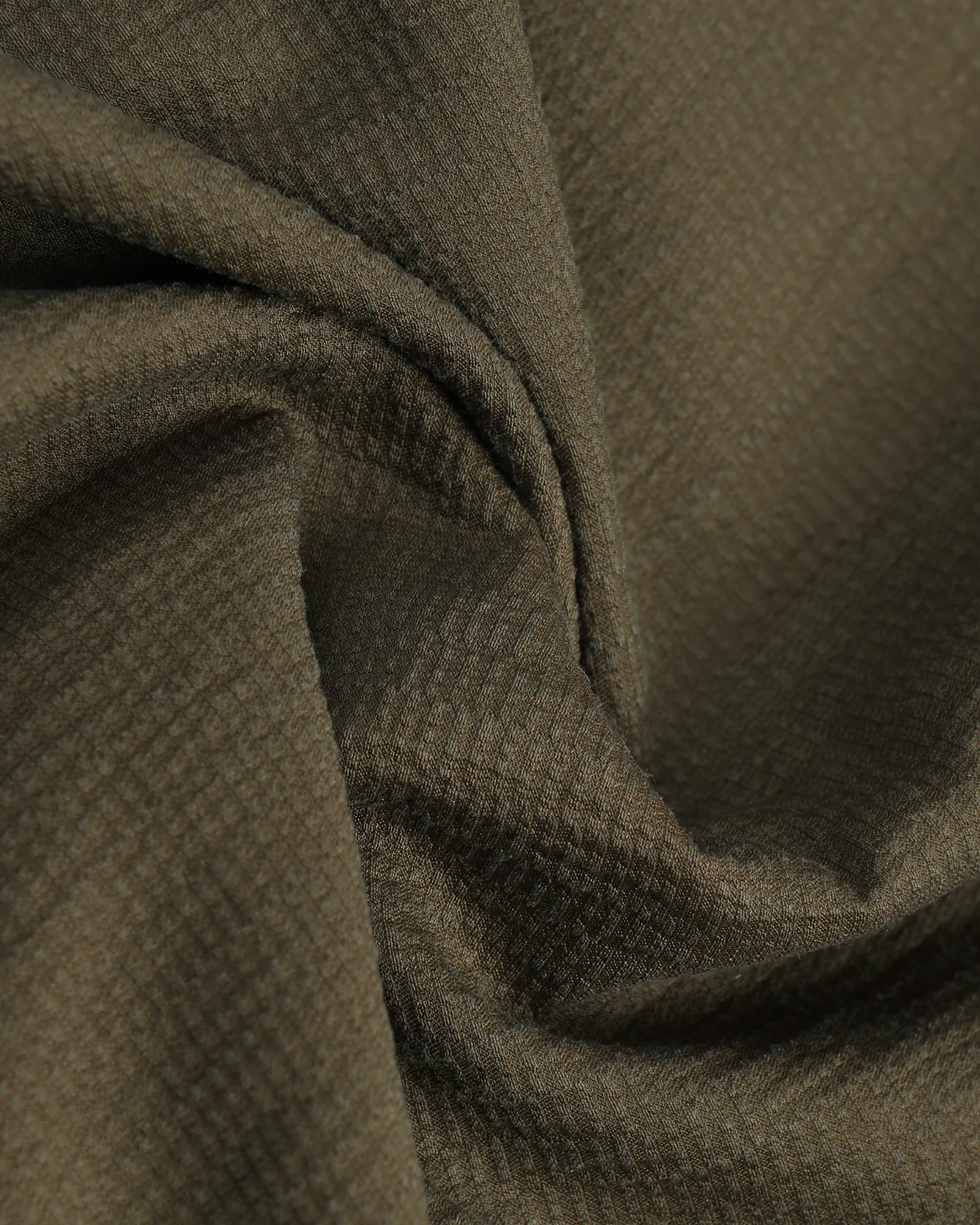 Olive Half Sleeve Textured Shirt - Cremon - Image 6