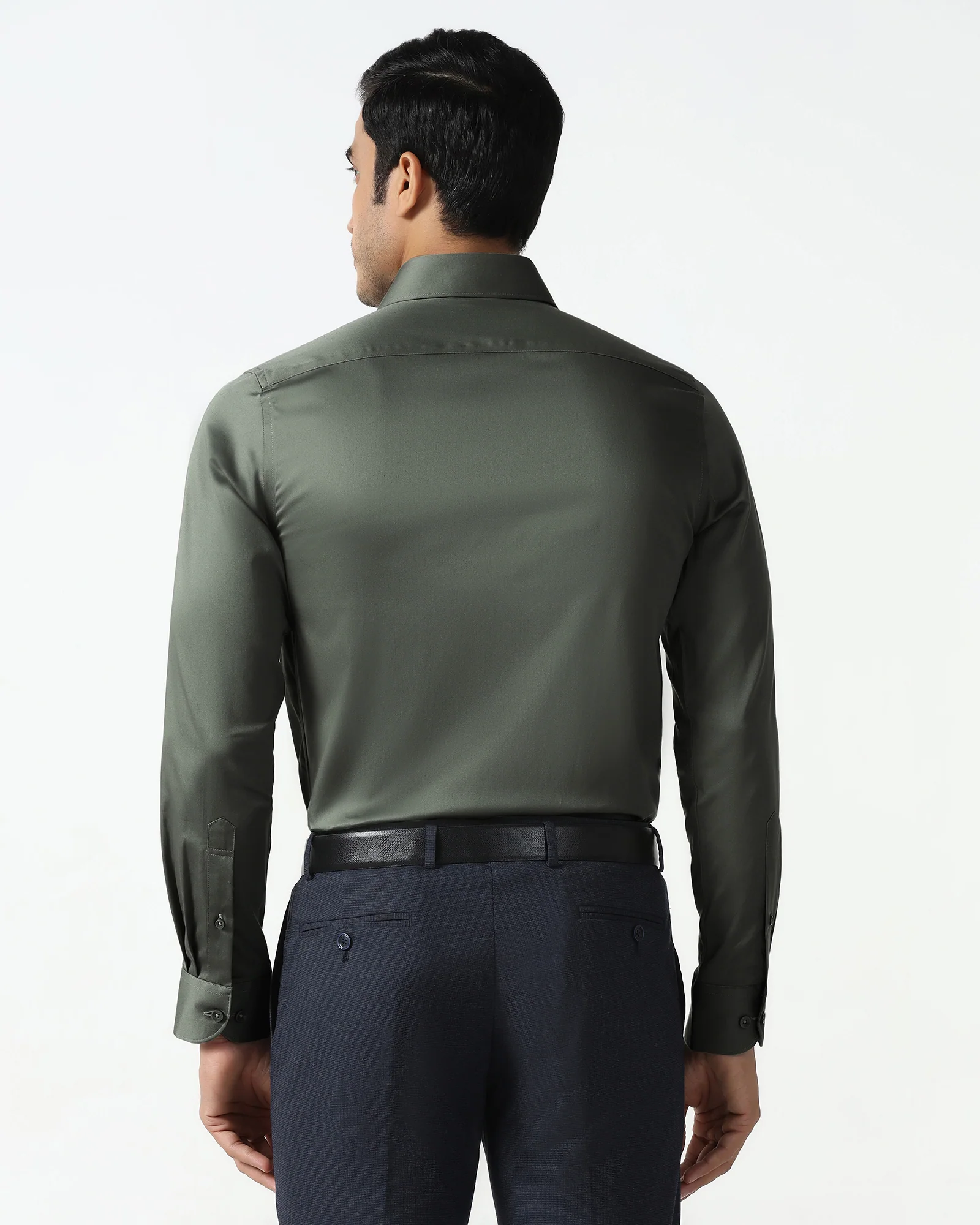 Olive Non Iron Solid Shirt - Sylvia - Image 2
