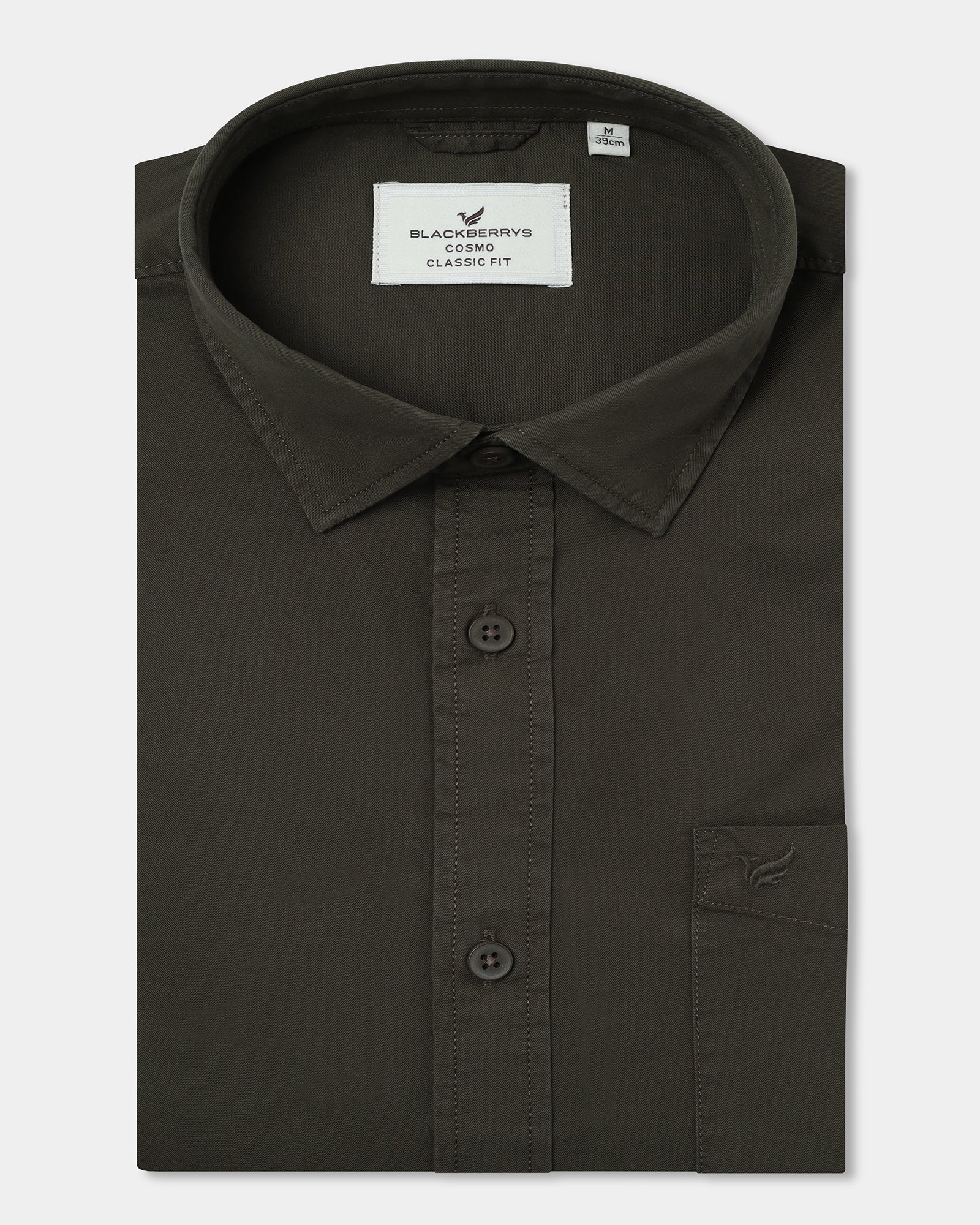Olive Solid Shirt - Zento - Image 5