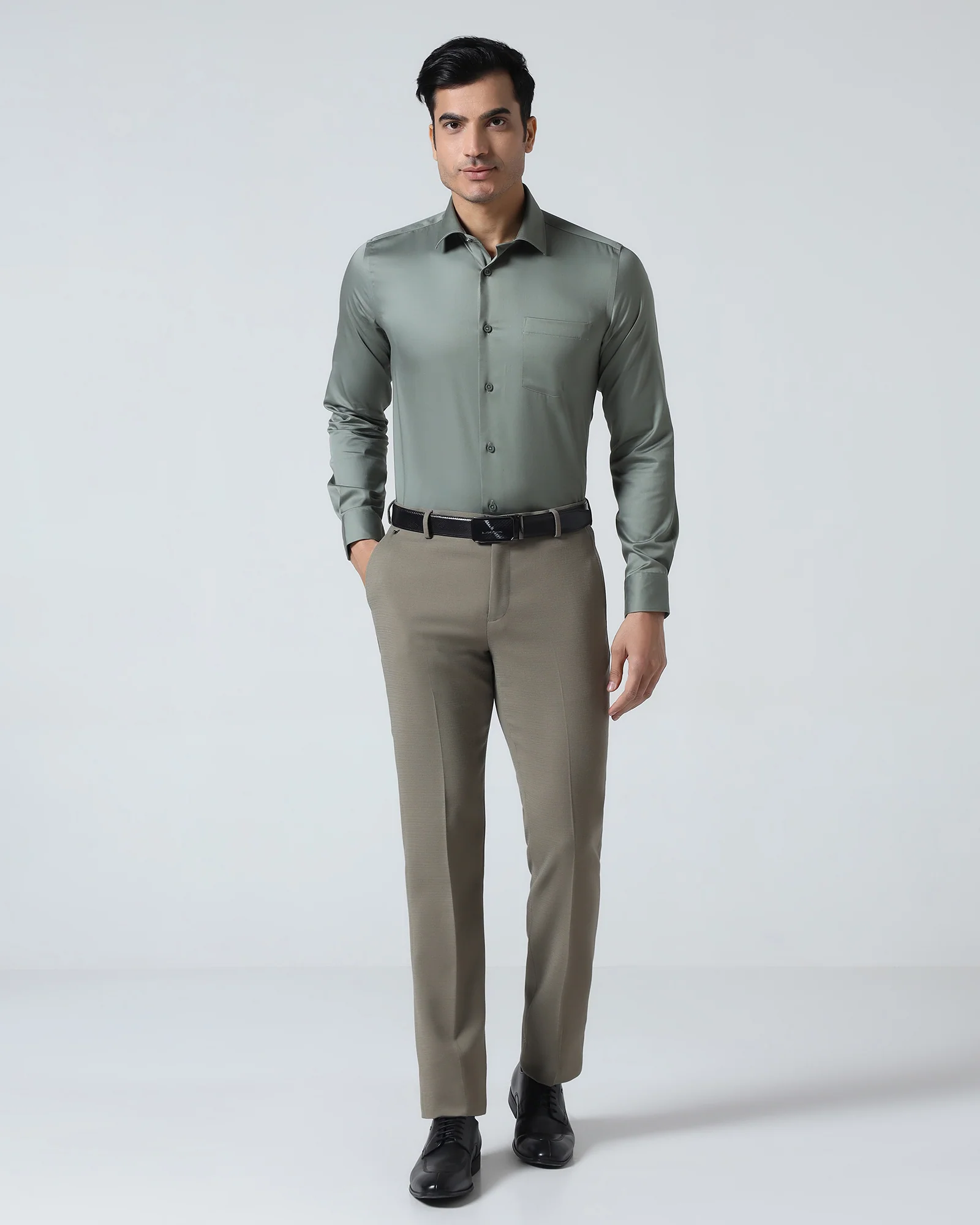 Olive Solid Trouser - Kings