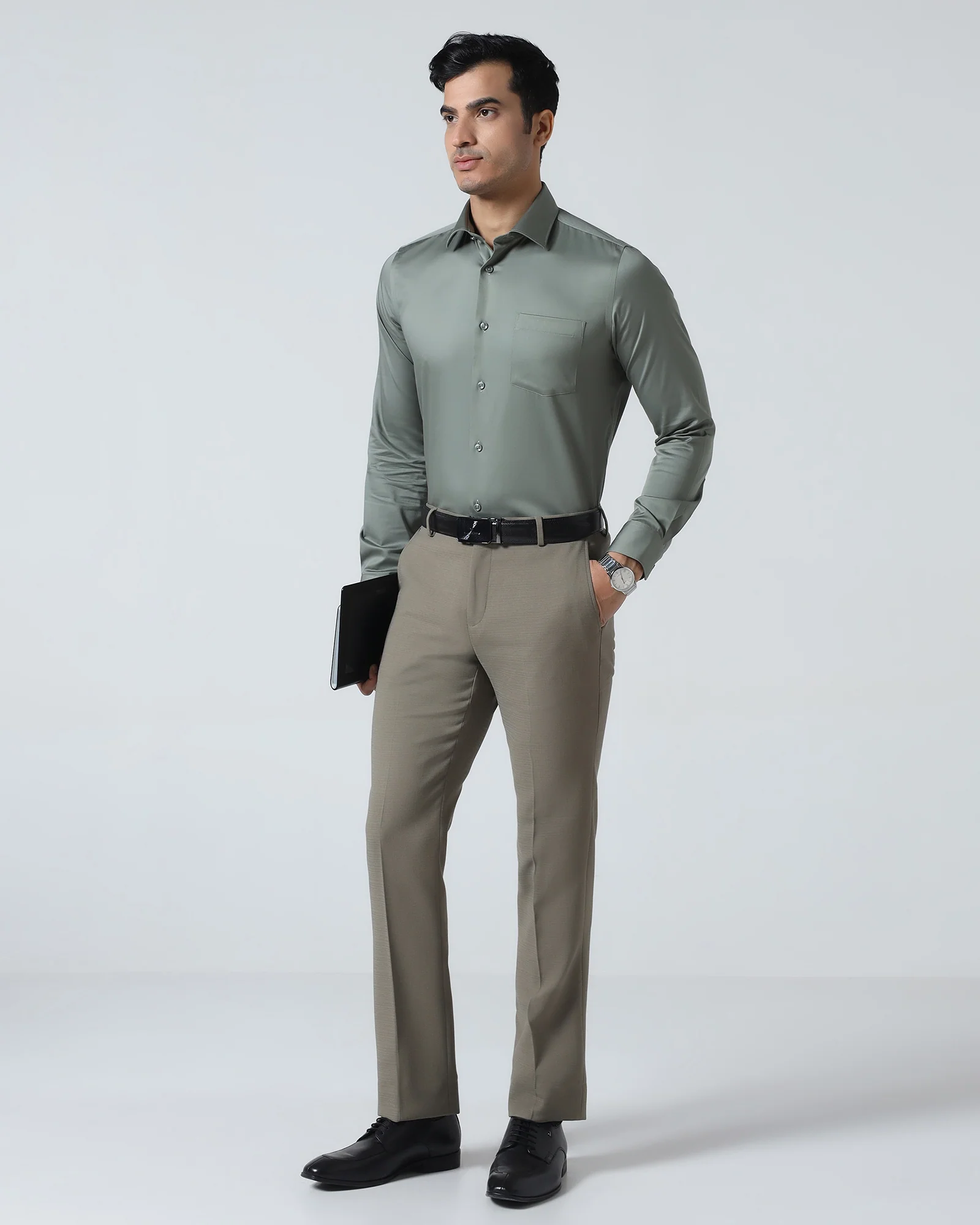 Olive Solid Trouser - Kings - Image 5