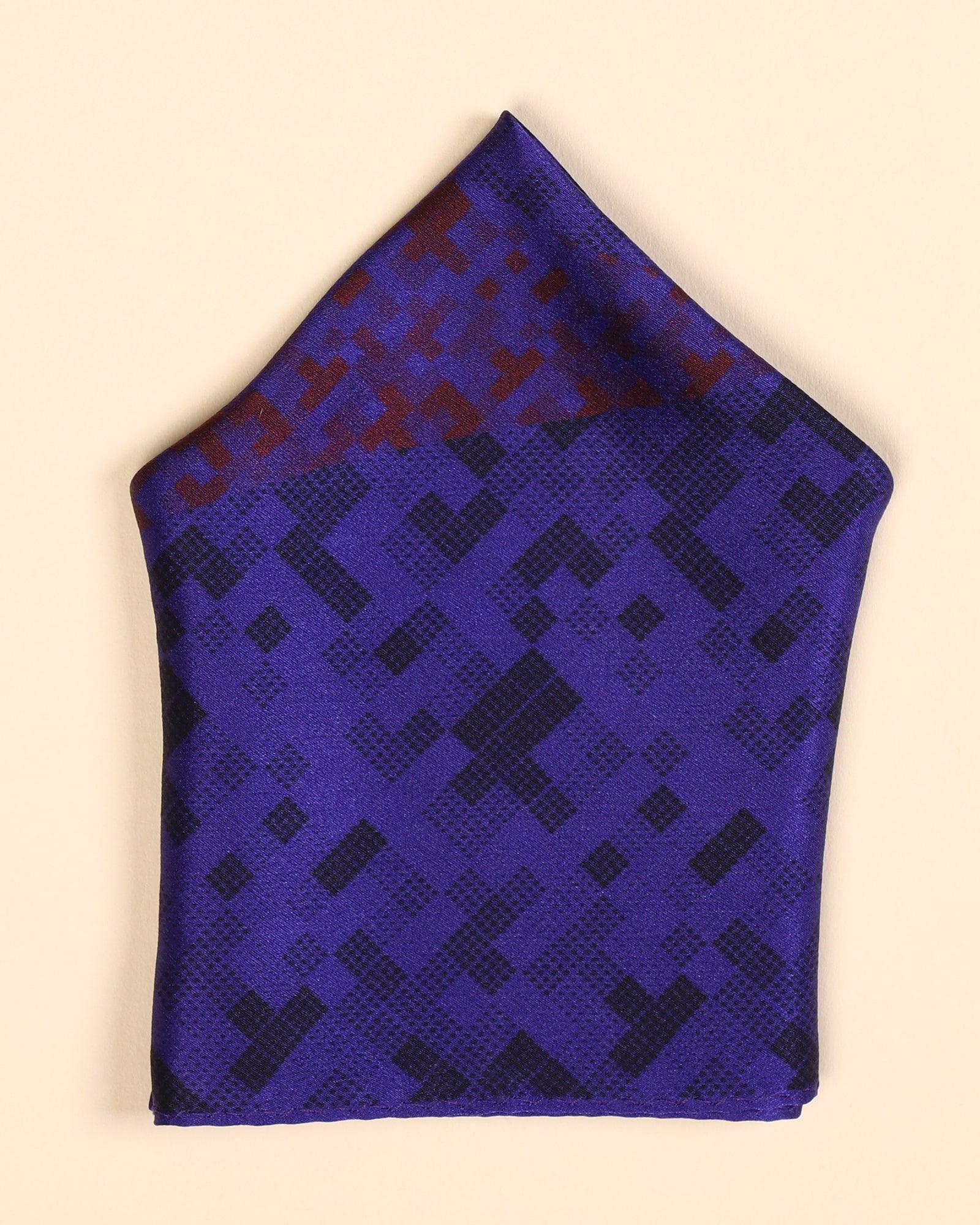 Purple 100% Silk Printed Pocket Square - Phoenix - Image 5