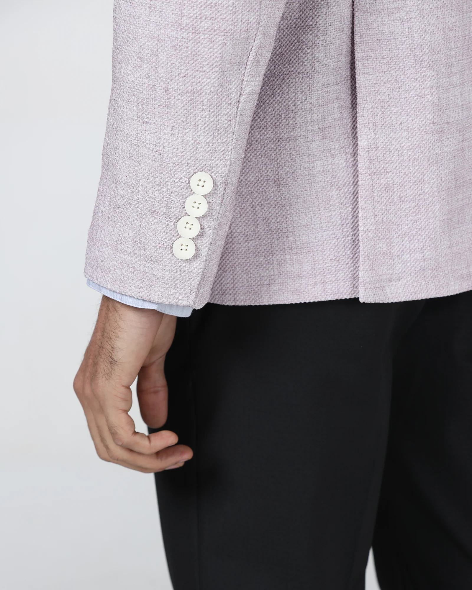 Pink Textured Blazer - Adams - Image 5