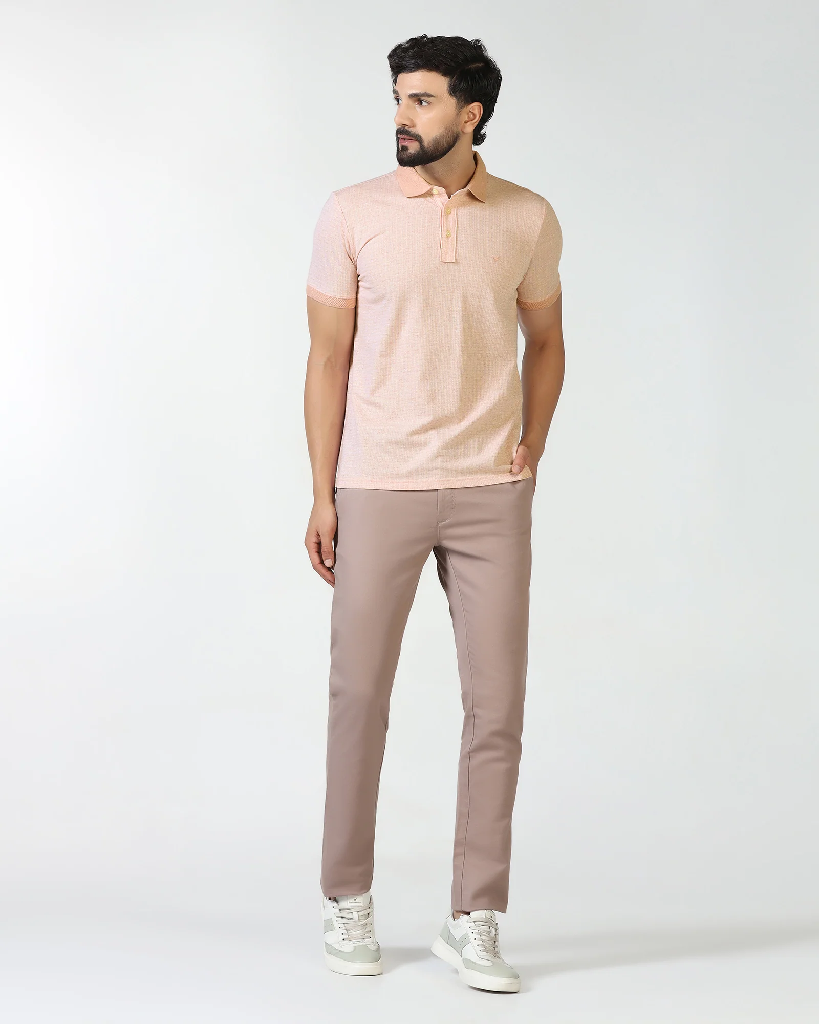 Pink Textured Polo - Shepred - Image 3