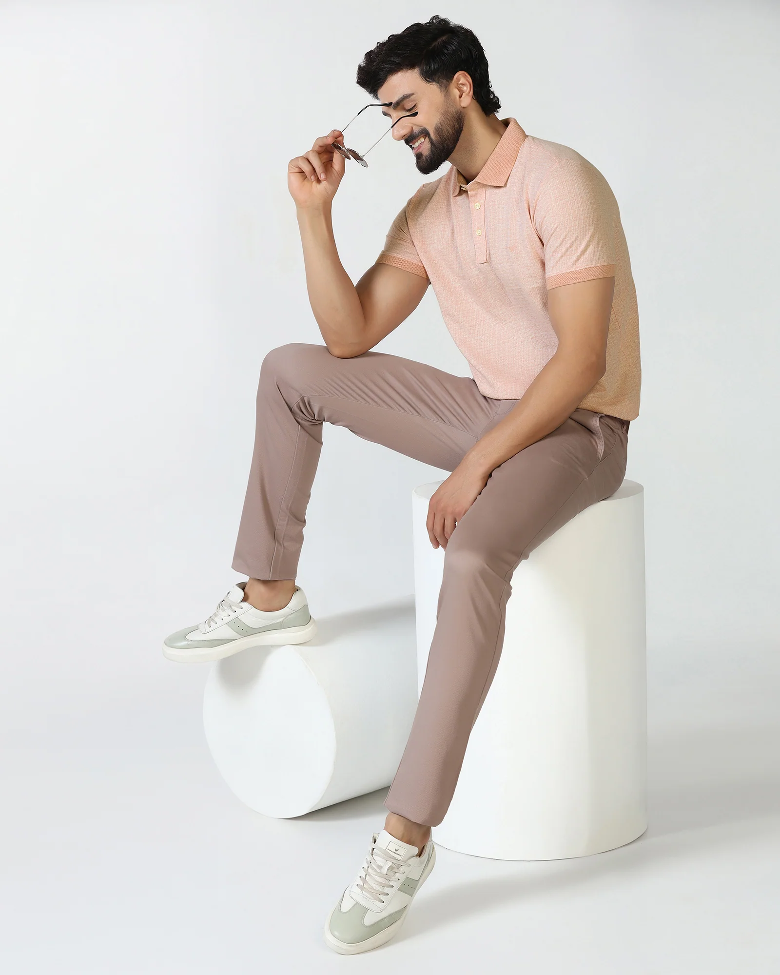 Pink Textured Polo - Shepred - Image 7