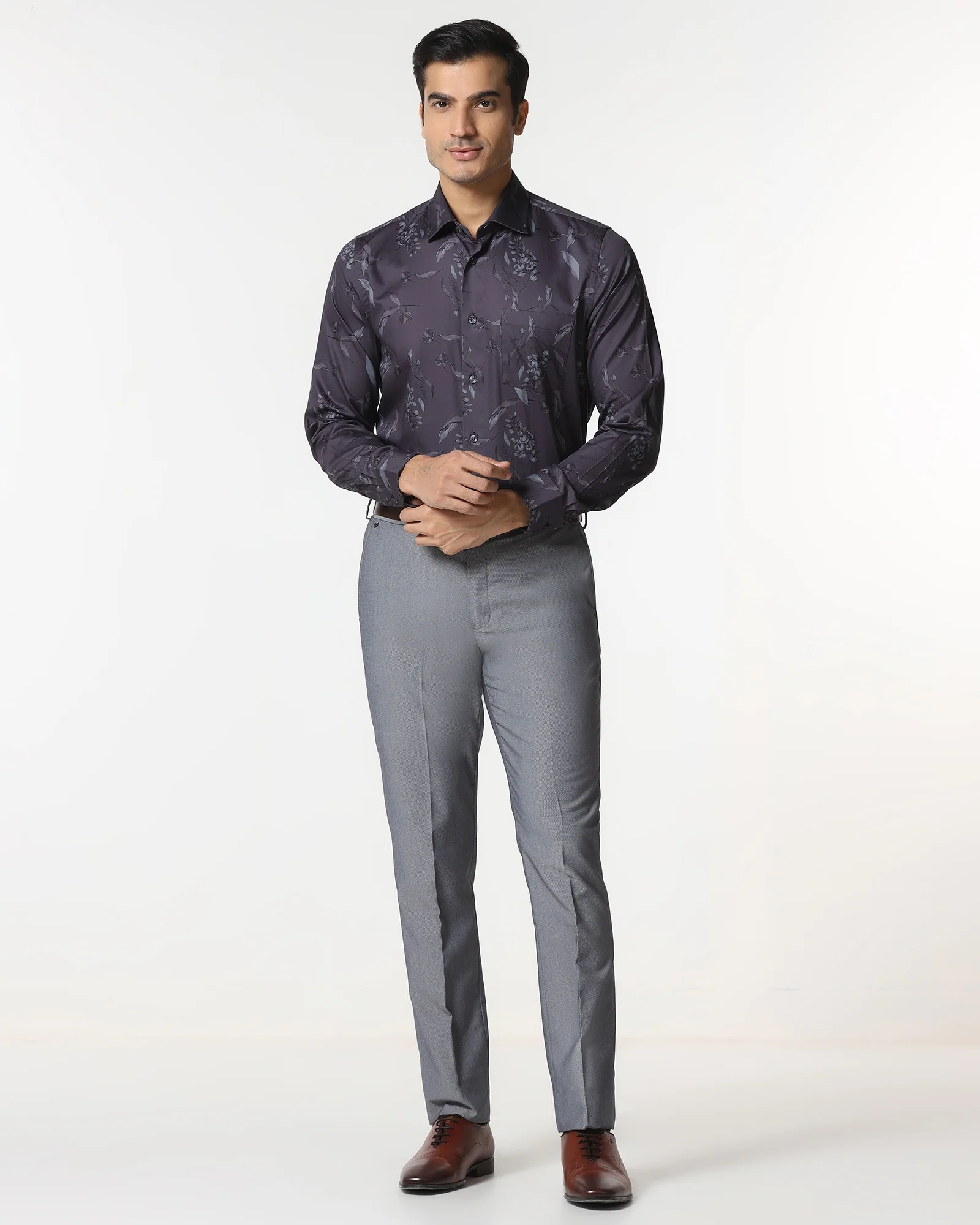 Plum Printed Shirt - Phase - Image 3