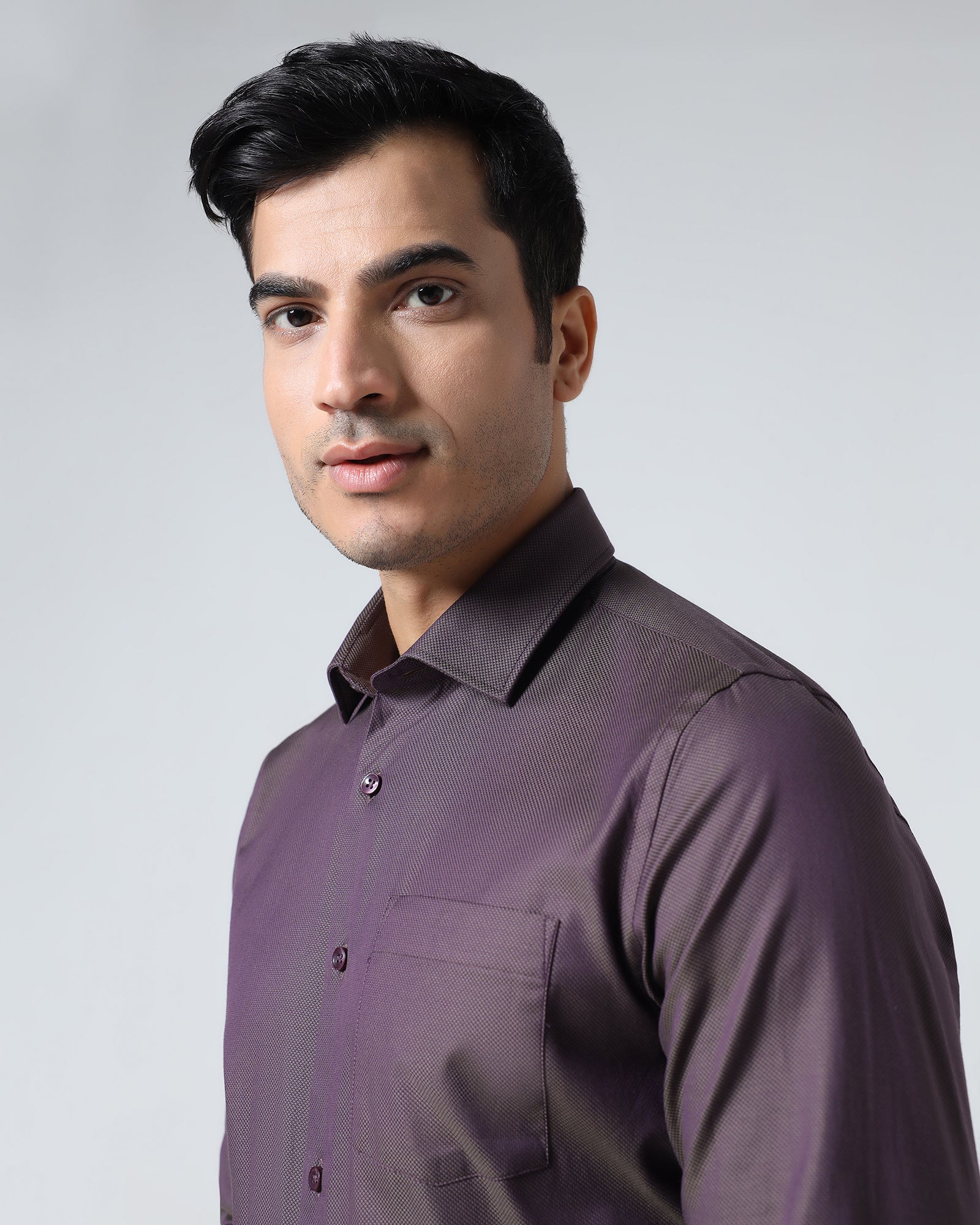 Plum Textured Shirt - Magnus - Image 4
