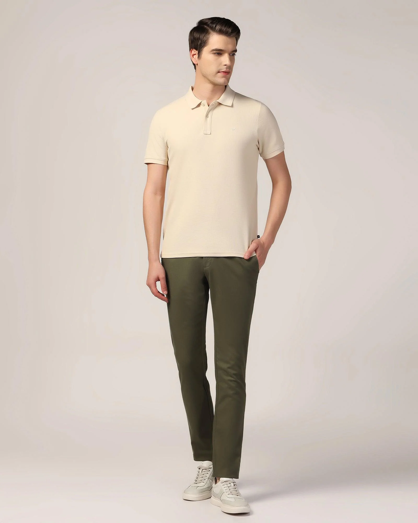Polo Beige Solid T-Shirt - Jacob - Image 3
