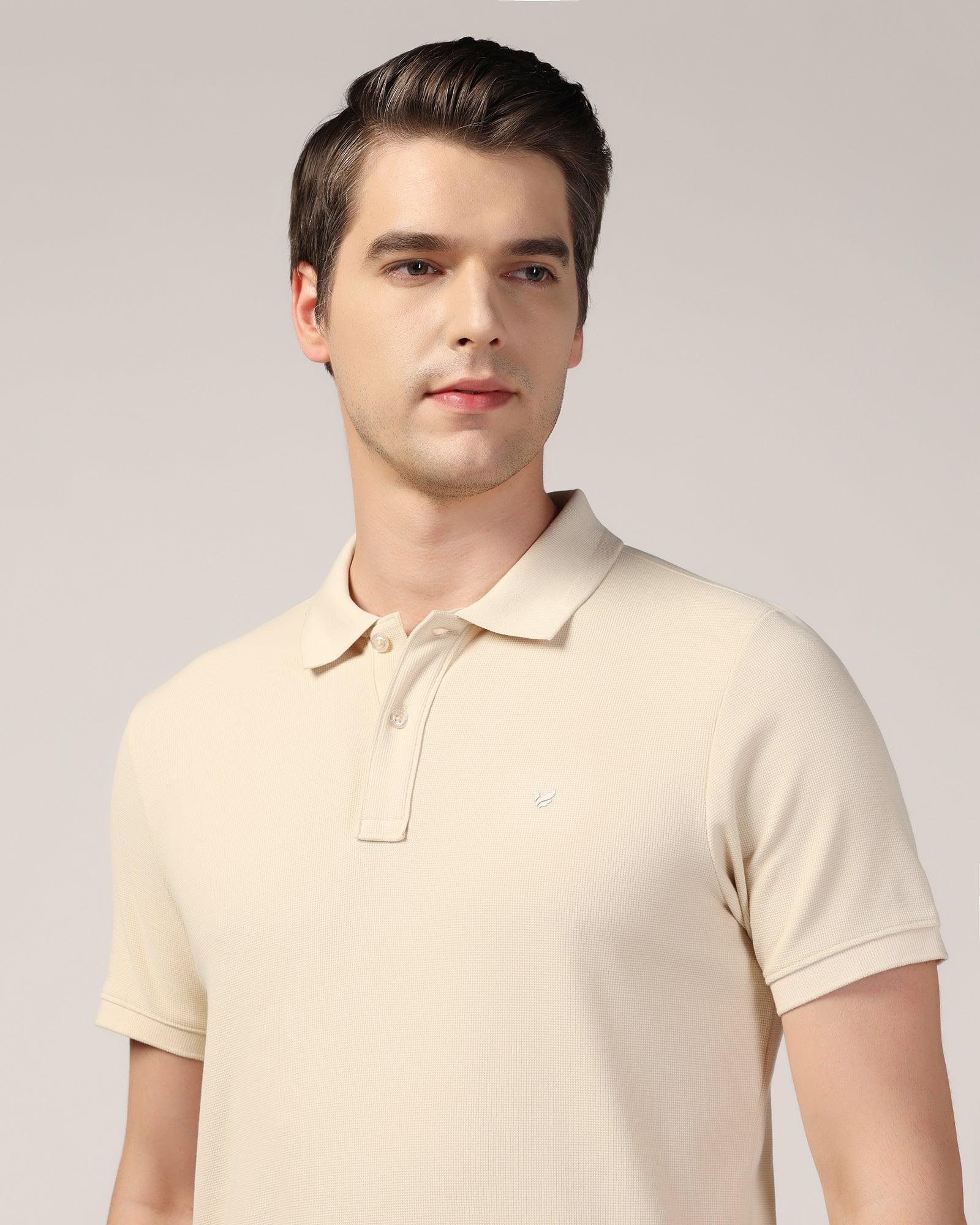 Polo Beige Solid T-Shirt - Jacob - Image 4