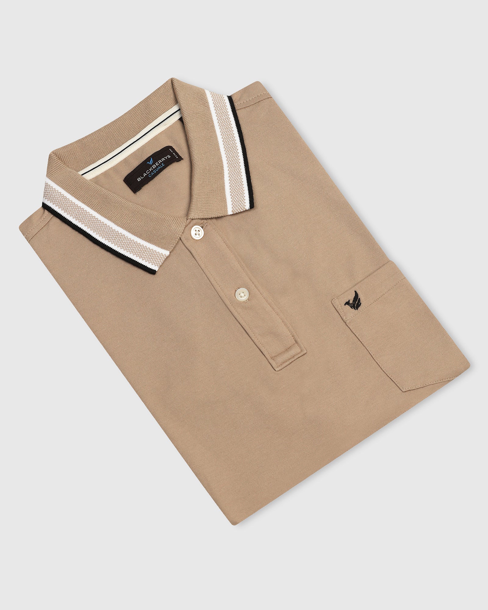 Polo Beige Solid T-Shirt - Taurus - Image 5