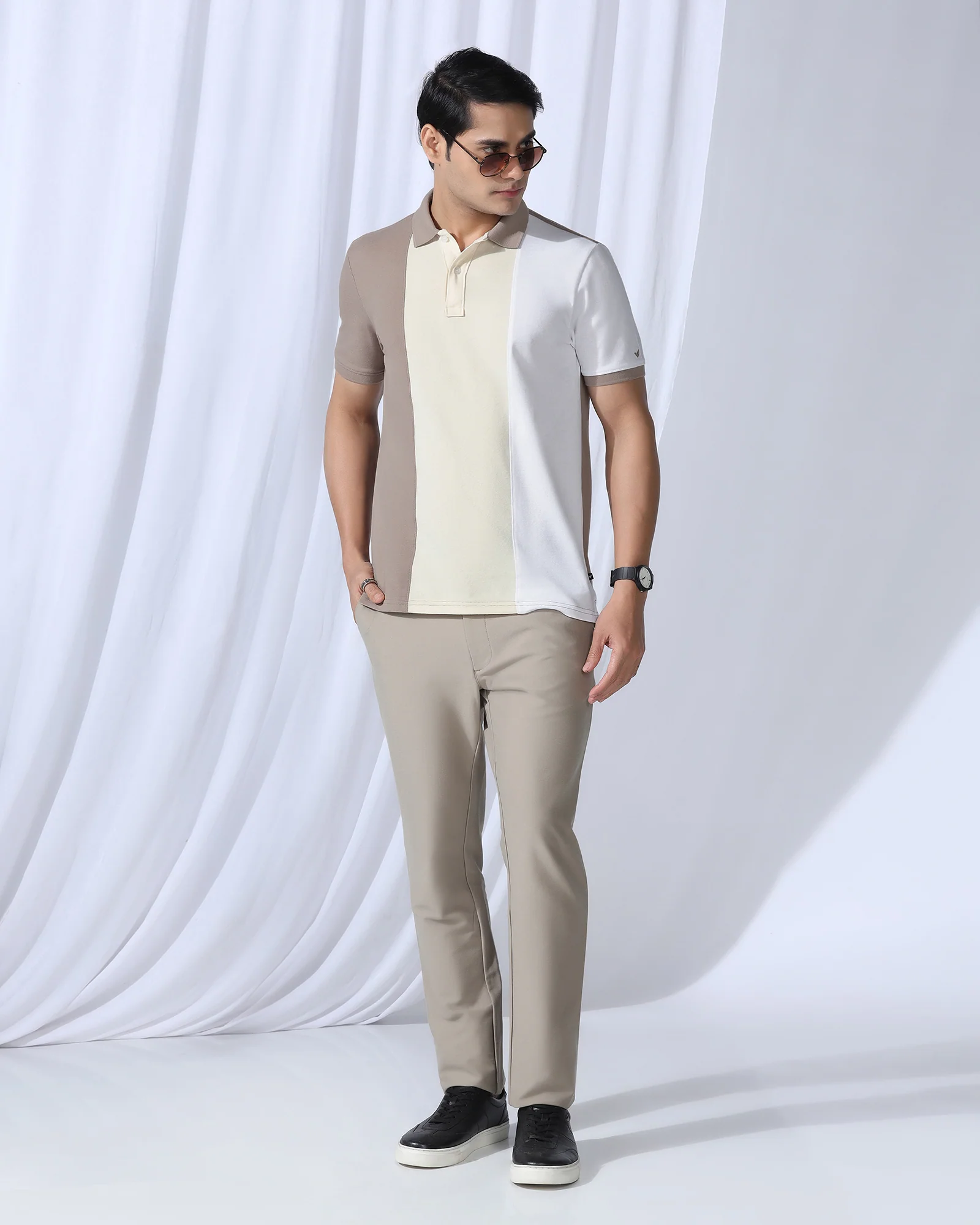 Polo Beige Solid T-Shirt - Juniper - Image 7