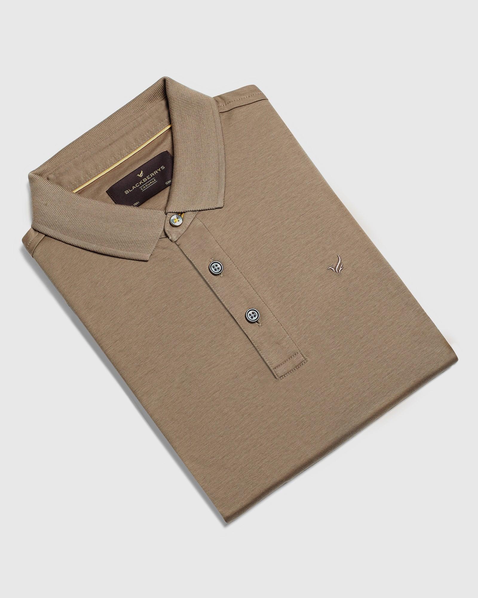 Polo Beige Solid T-Shirt - Toll - Image 5