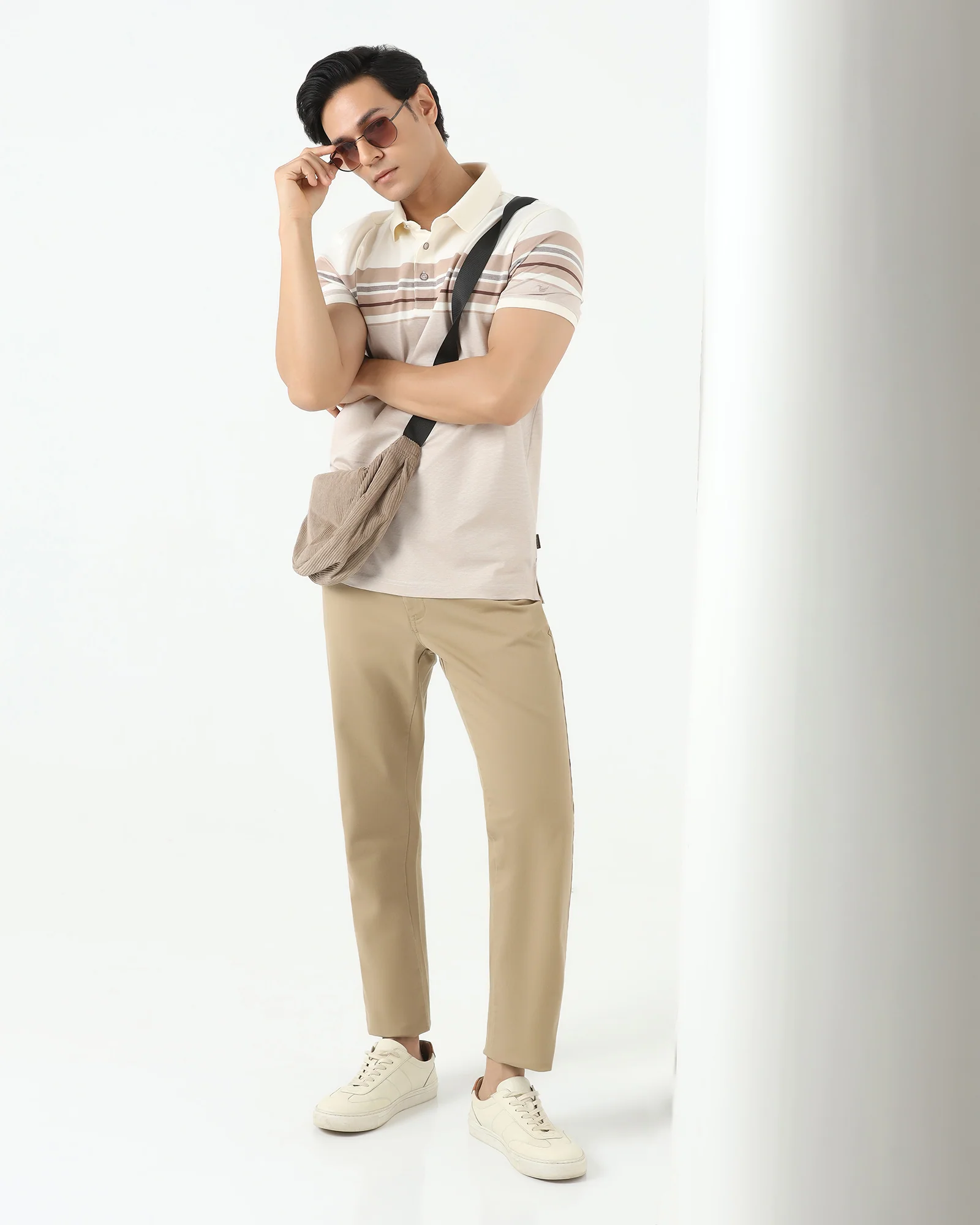 Polo Beige Stripe T-Shirt - Bella - Image 8