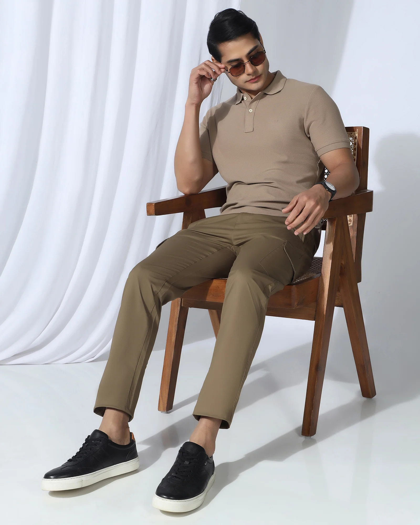 Polo Beige Textured T-Shirt - Kailen - Image 7