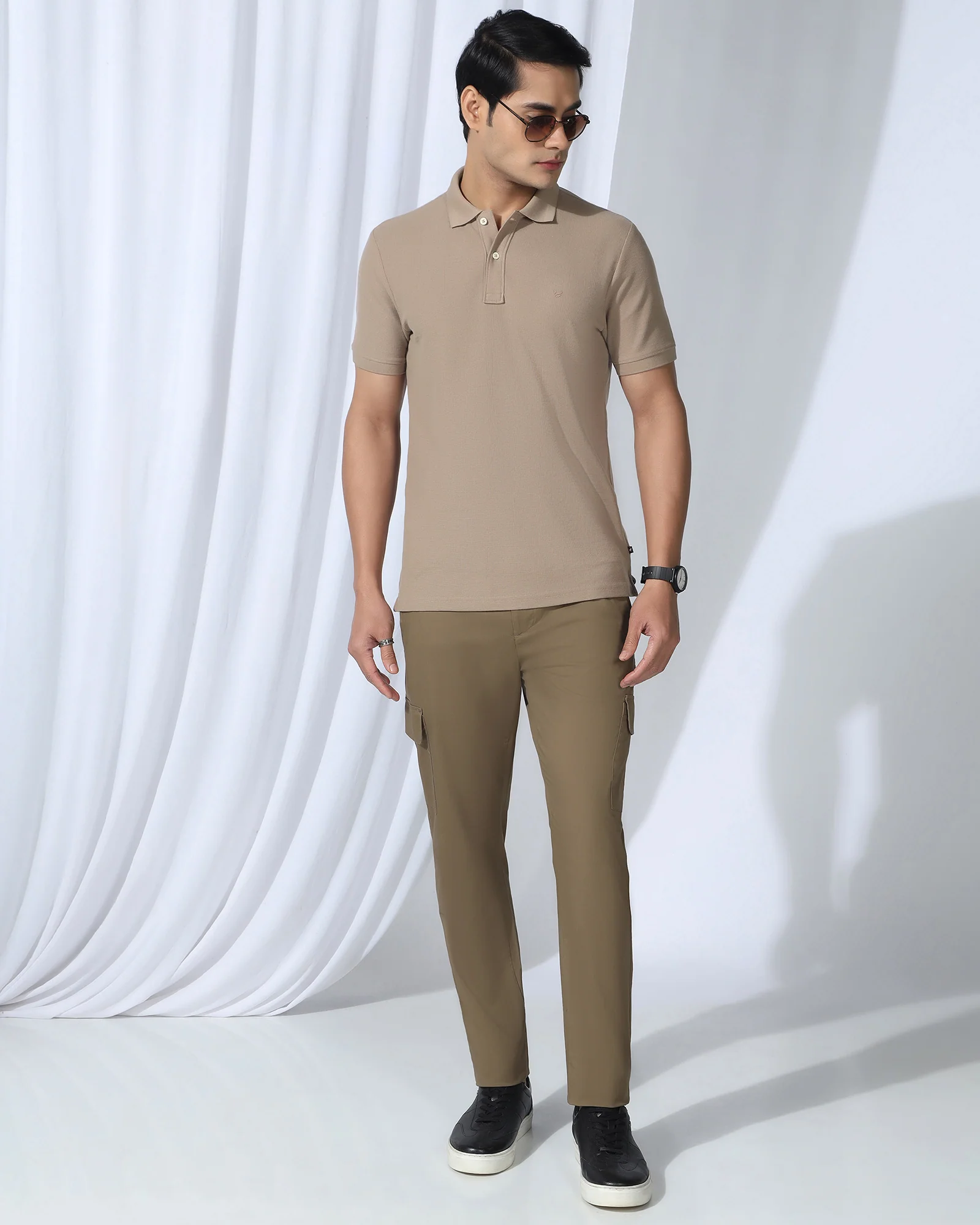 Polo Beige Textured T-Shirt - Kailen - Image 8