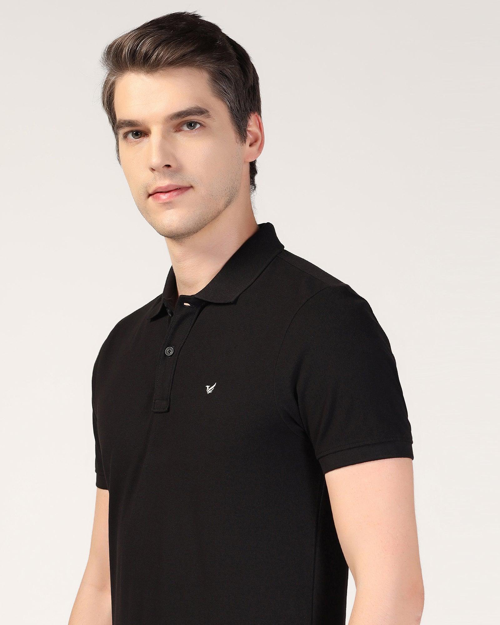 Polo Black Solid T-Shirt - Essen - Image 4