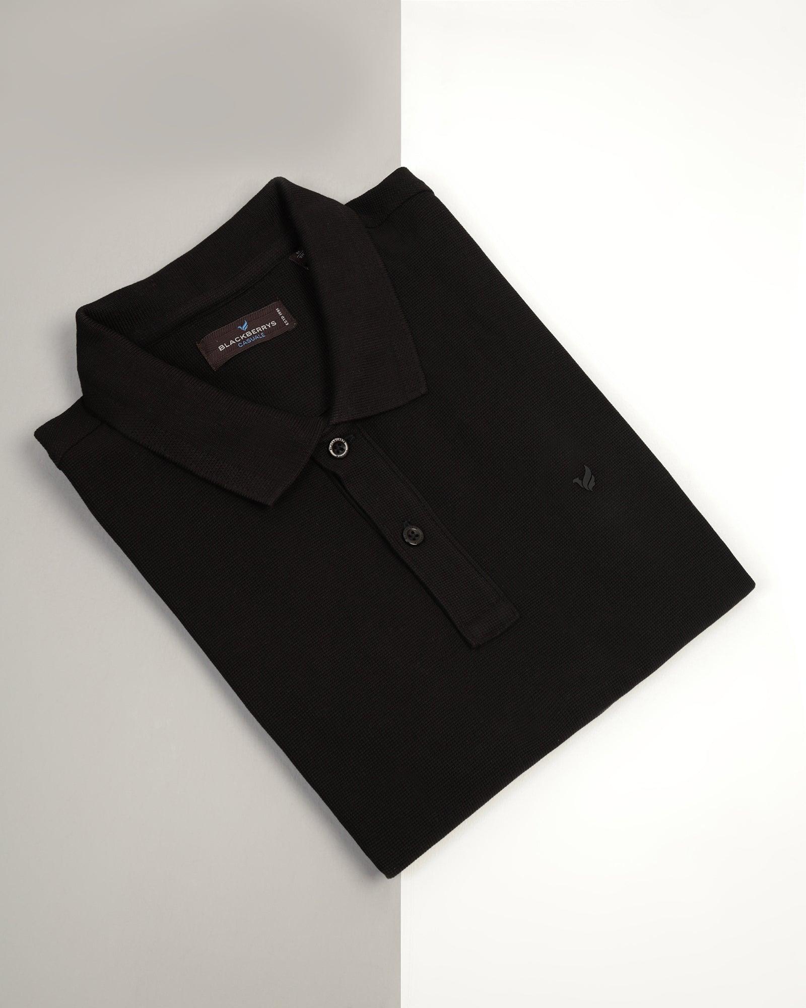 Polo Black Textured T-Shirt - Jacob - Image 5