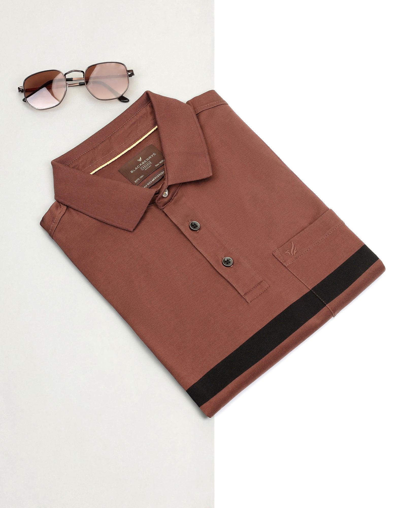 Polo Brown Solid T-Shirt - Ned - Image 5