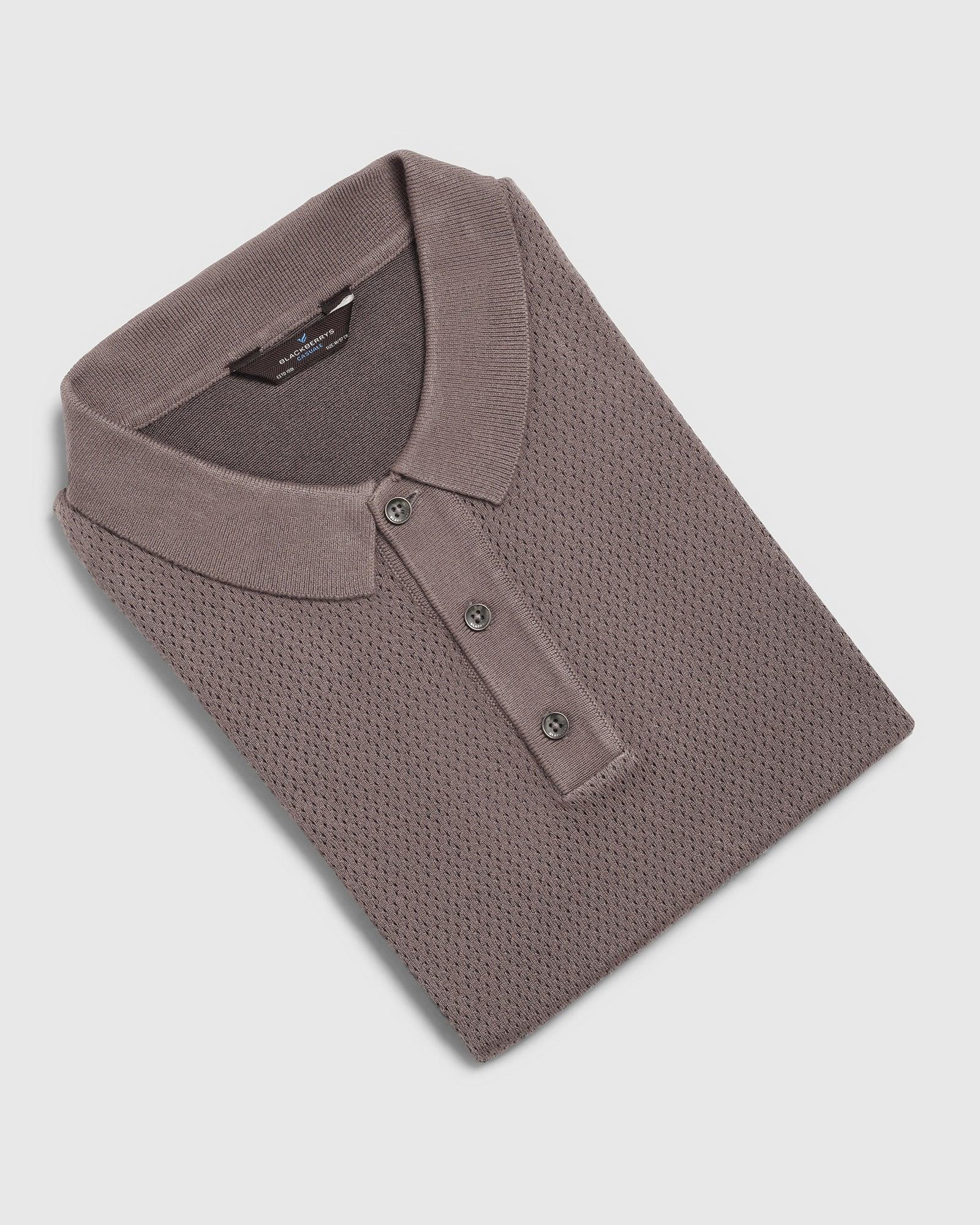 Polo Brown Structure T-Shirt - Pluto - Image 5