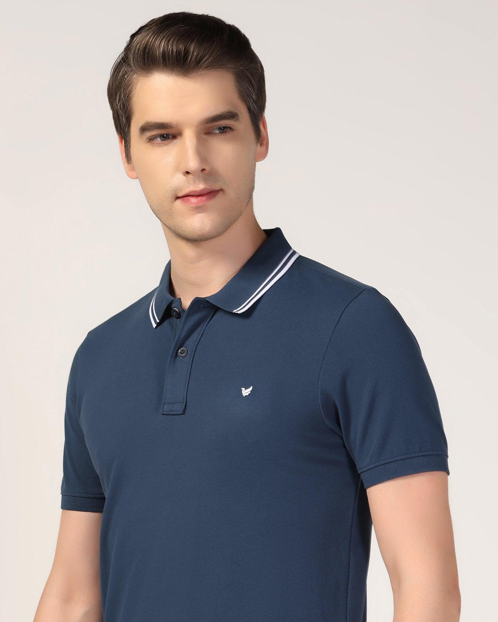 Polo Deep Blue Solid T-Shirt - Klaus - Image 4