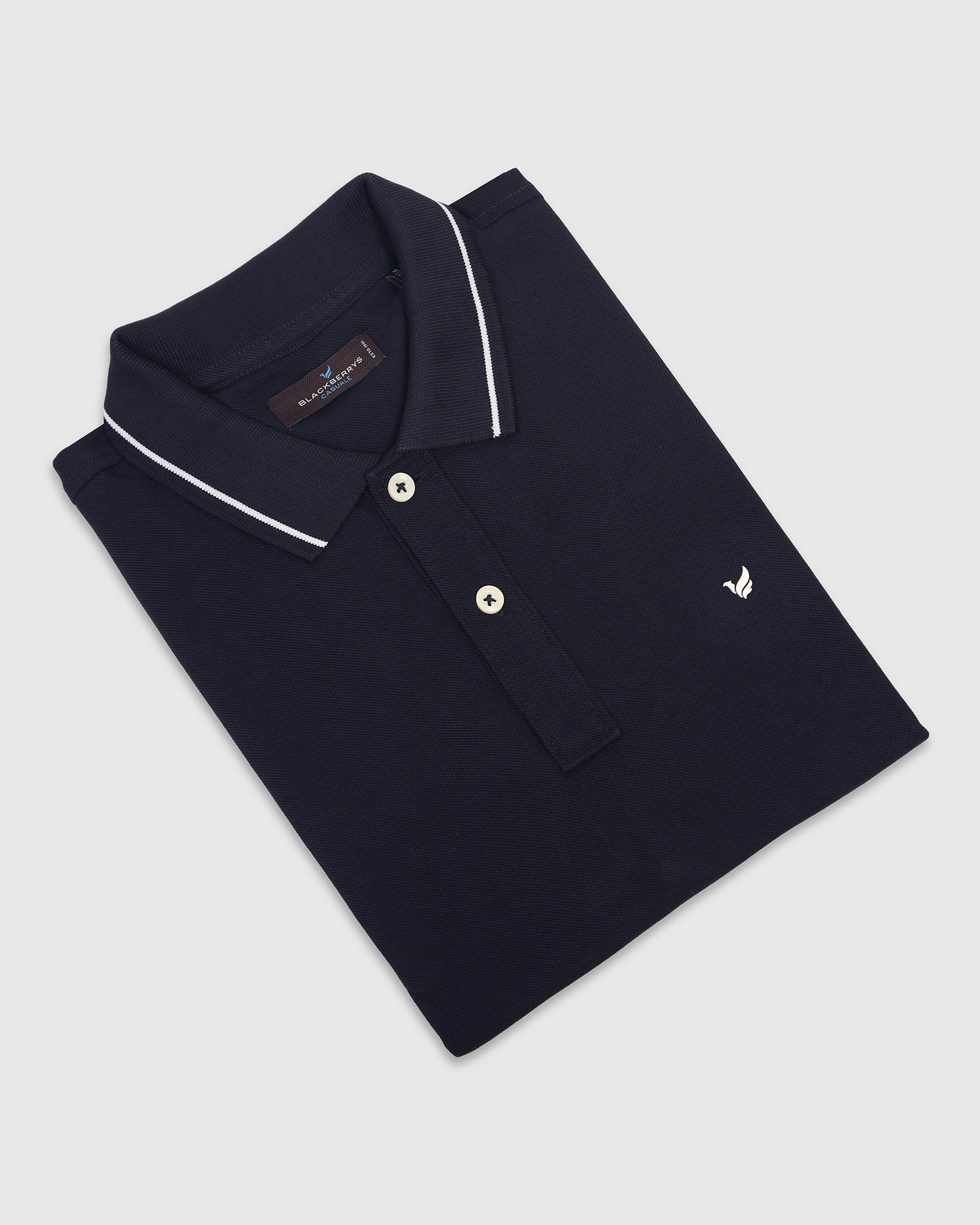 Polo Deep Navy Solid T-Shirt - Elara - Image 5