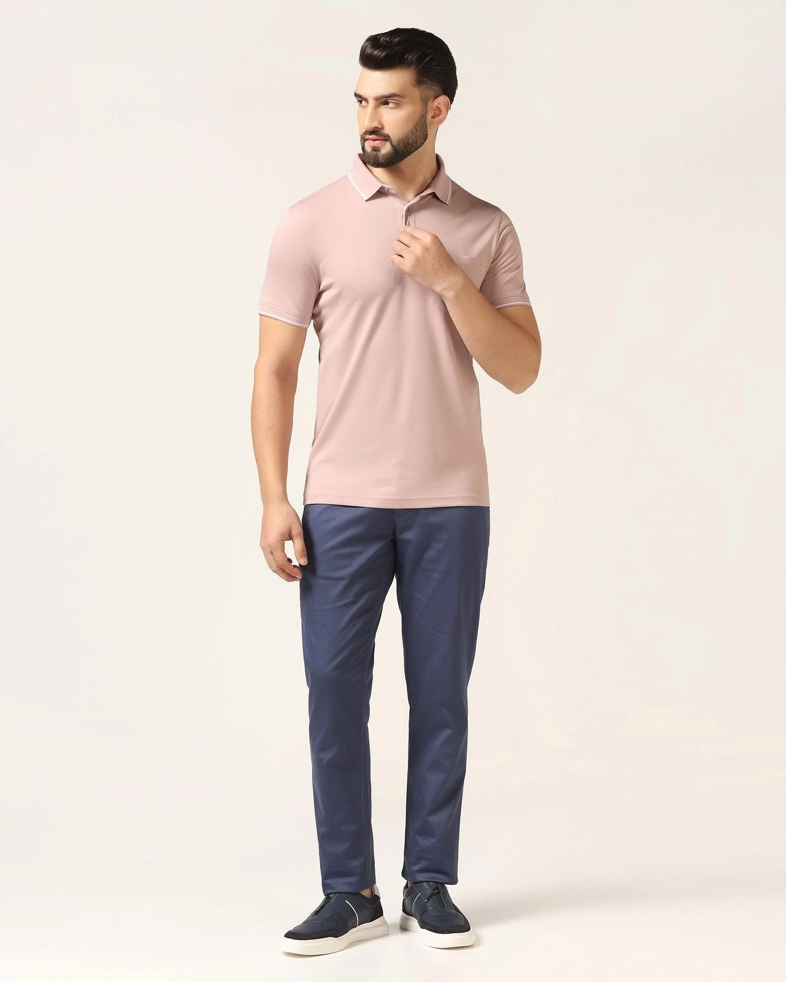 Polo Dusty Pink Solid T-Shirt - Adam - Image 3