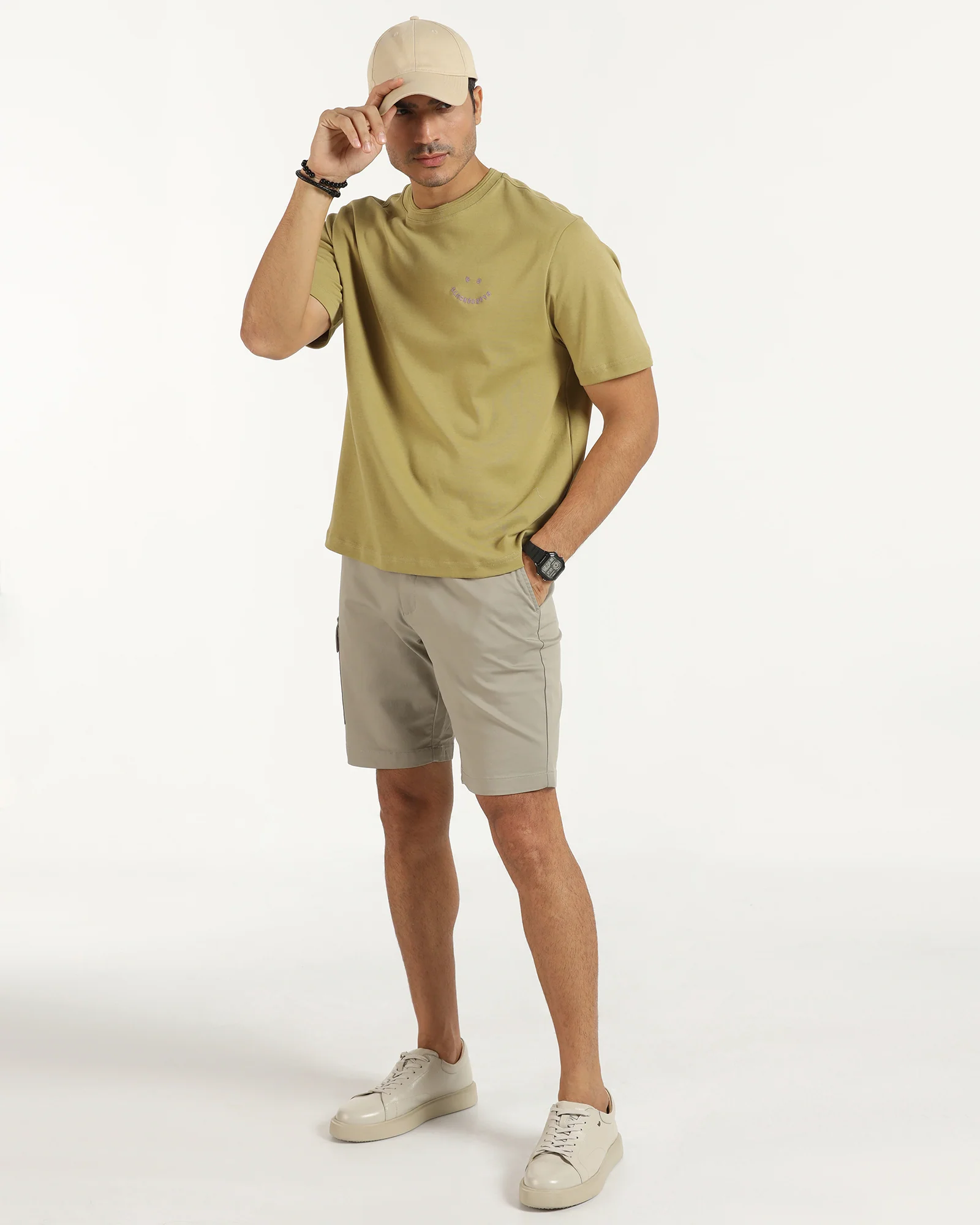 Crew Neck Khaki Printed T-Shirt - Echo - Image 7