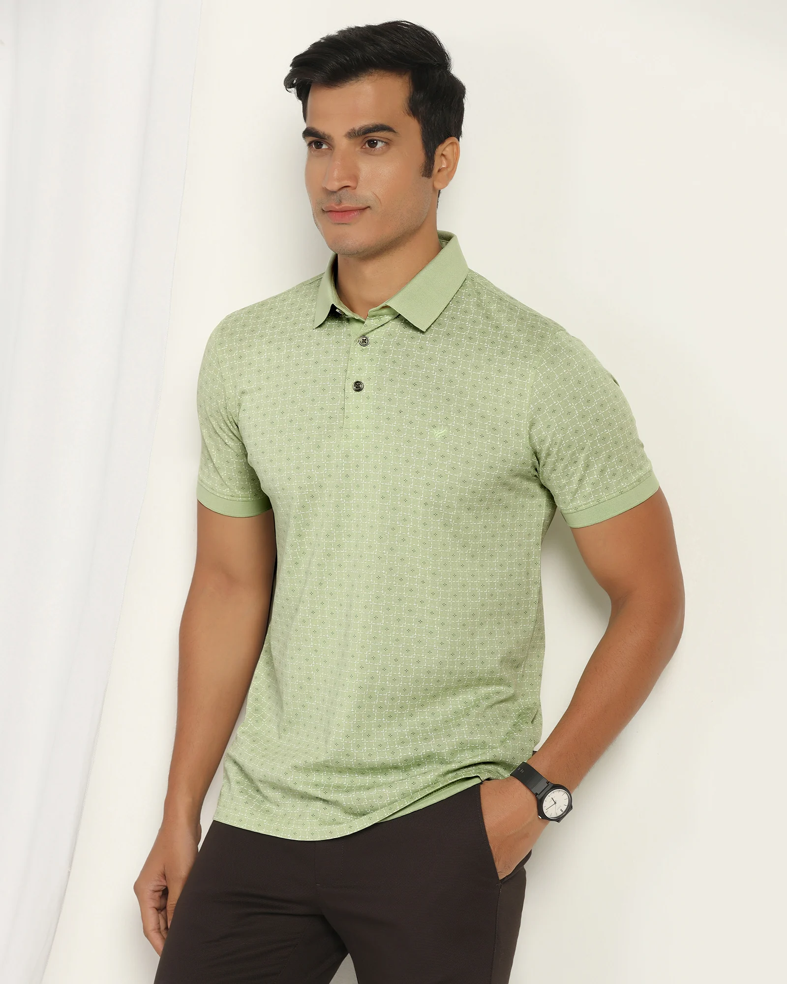 Polo Light Green Printed T-Shirt - Henry - Image 7