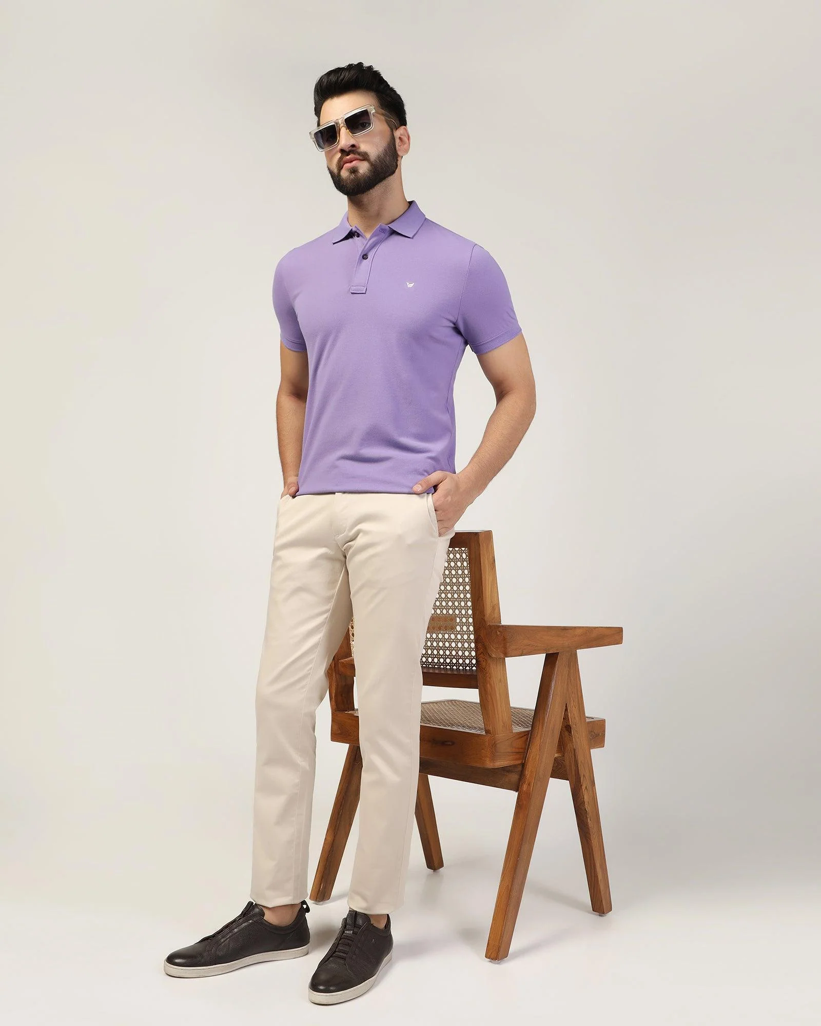 Polo Light Purple Solid T-Shirt - Bright - Image 6